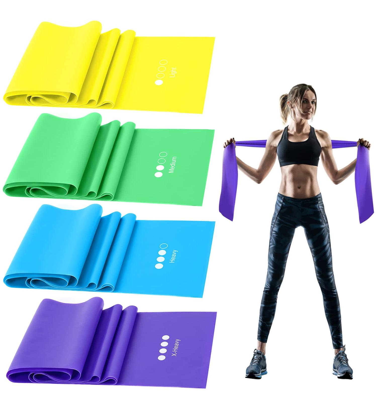 GIEMIT TPE Resistance Bands Set - 4 Levels, Exercise for Fitness, Yoga, Pilates - Buy Online on GoSupps.com