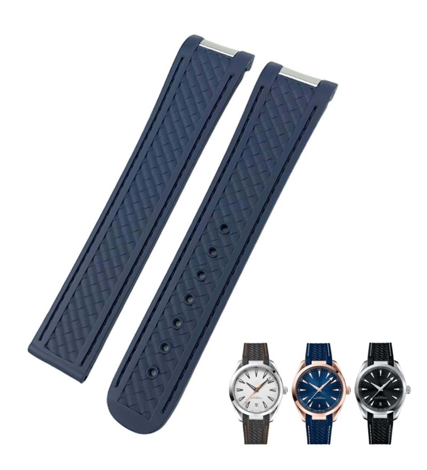 Kkfaus Rubber Watch Bracelet for Omega Seamaster 300 & Speedmaster - 19mm & 20mm Silicone Wrap Curved End Closure-Free - International Shipping Available - Buy Online on GoSupps.com