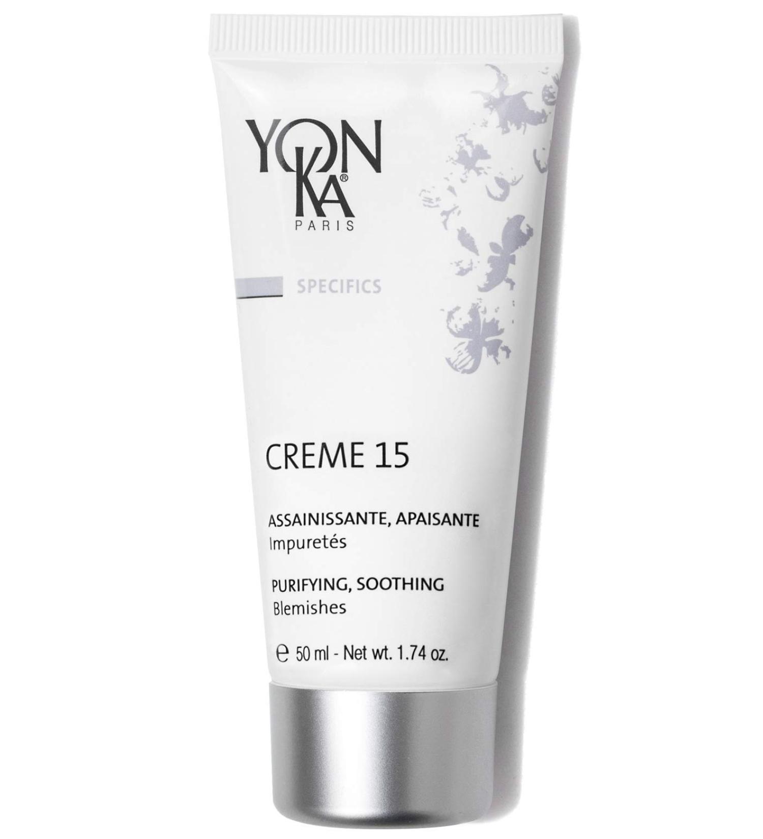 Yon-Ka Creme 15 (50ml) Acne Treatment Cream for Blemish Prone Skin - Chamomile Infused, Paraben-Free - Buy Online on GoSupps.com