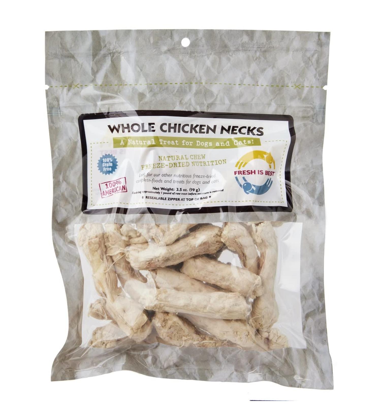 Fresh Is Best Freeze Dried Raw Chicken Treats - Dog & Cat Treats - Made in The USA Chicken Necks