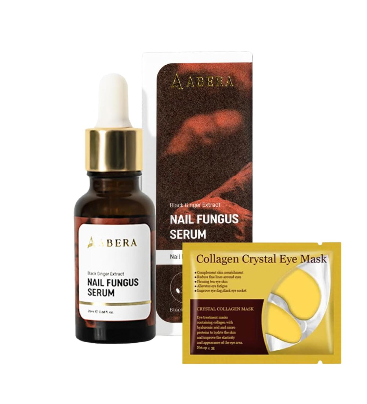Abera Fungus Treatment for Toenail & Fingernail Repair | Nail Renewal Liquid & Eyemask Set - Effective Solution for Discolored & Damaged Nails - Buy Online on GoSupps.com