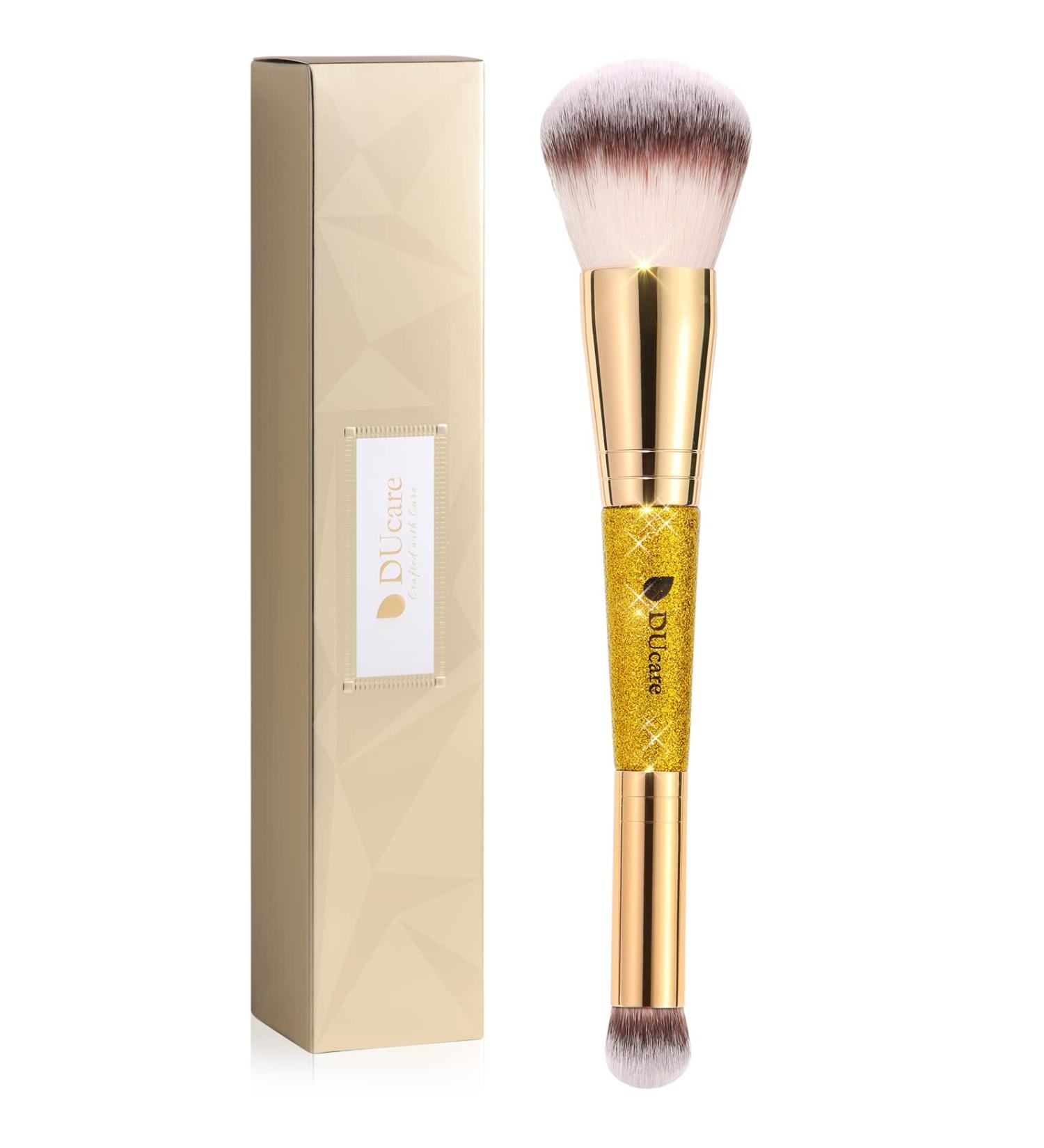 Ducare Double-Ended Foundation Brush - Ultimate Contour & Bronzer Makeup Brush for Liquid Powder Concealer & Cream Blending - Buy Online on GoSupps.com