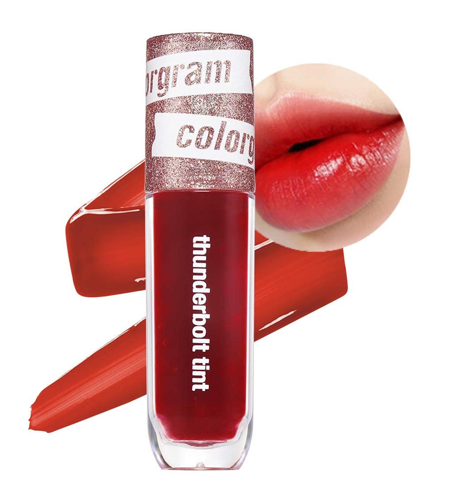COLORGRAM Thunderbolt Tint Lacquer 01 Romance | High Pigment Lip Stain with Argan Oil | Long-Lasting Moisturizing Hydrating Formula | K Beauty Makeup (0.2 fl.oz) - Buy Online on GoSupps.com