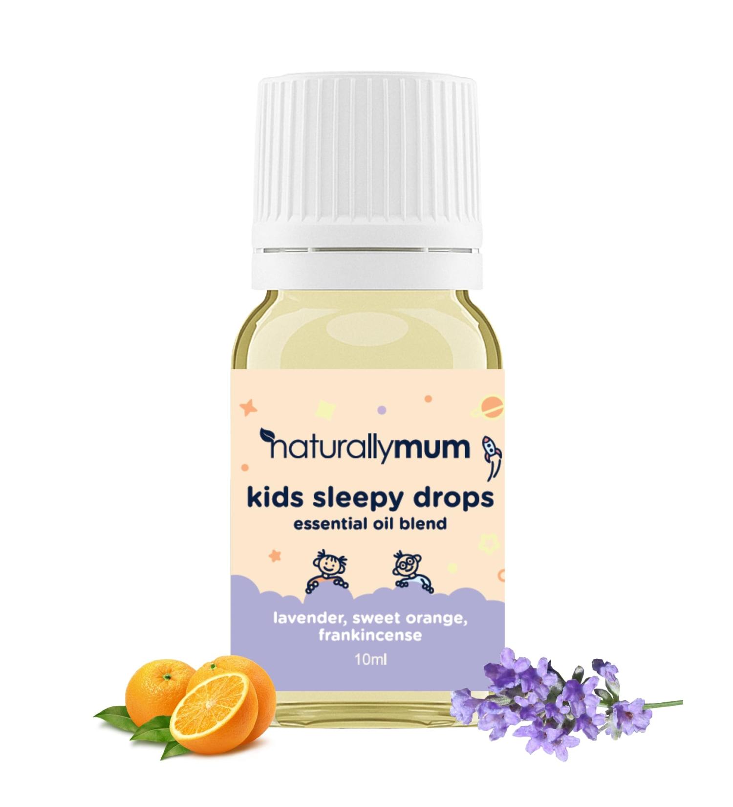 Naturally Mum Kids Sleepy Drops | Essential Oil Blend 10ml | Lavender Sweet Orange & Frankincense | Aromatherapy Oil for Diffuser & Bath | Oil for Better Sleep | Made in The UK - Buy Online on GoSupps.com