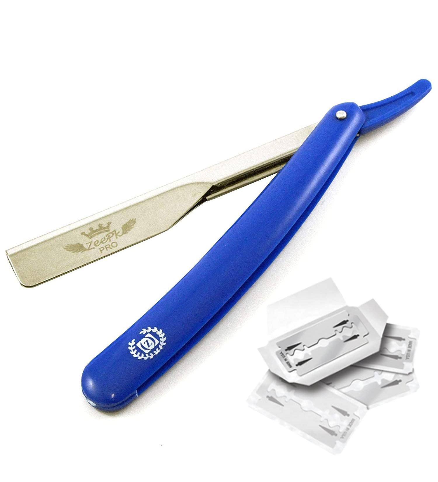 Zeepk Barber Salon Quality Straight Edge Razor for Men | Includes 10 Shaving Blades | Premium Beard Shaving Tool - Buy Online on GoSupps.com
