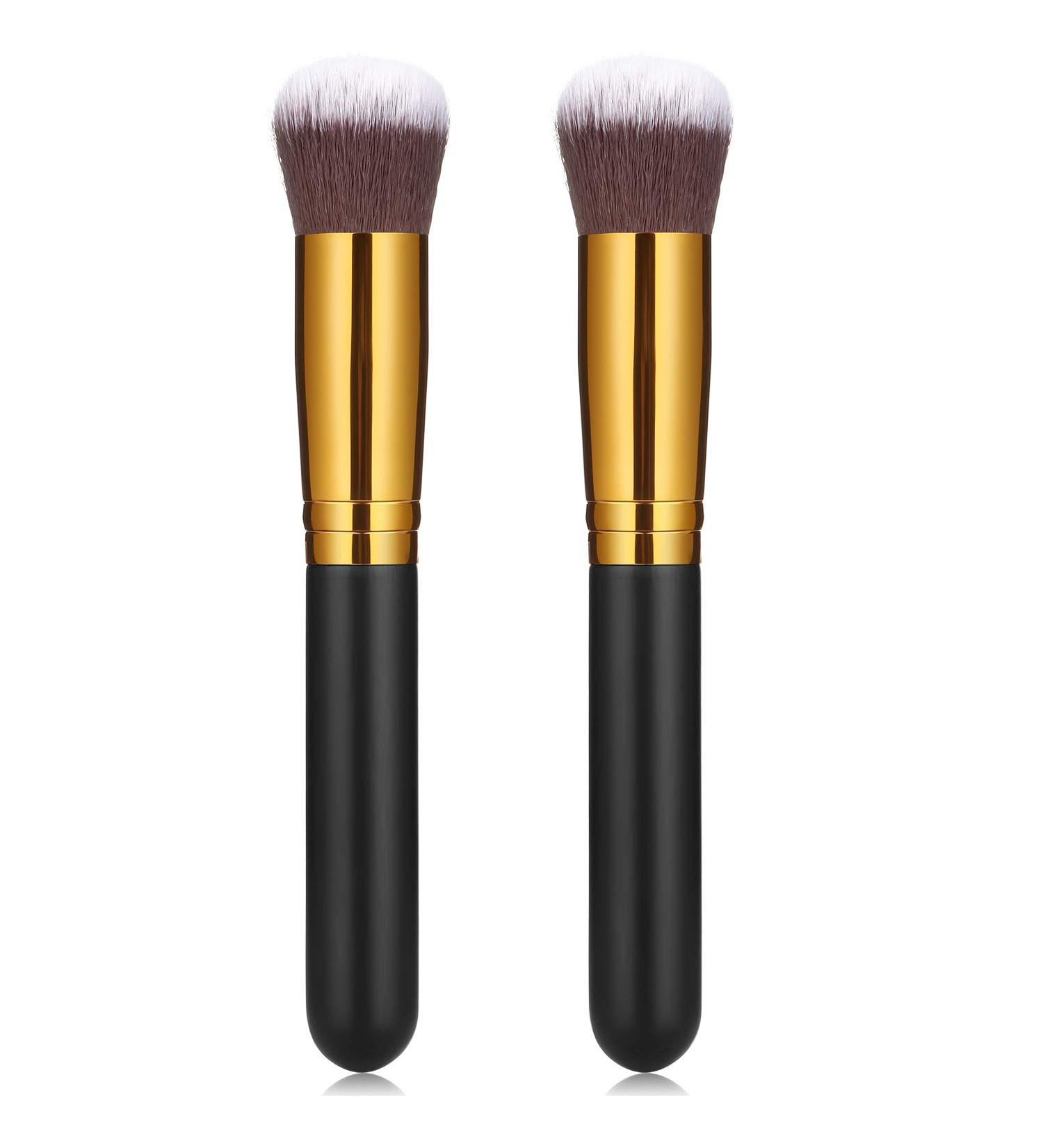 2 Pack Large Kabuki Self Tanner Brush for Face | Sunless Tanning Brush for Men and Women | Round Head for Easy Application and Blending - Buy Online on GoSupps.com