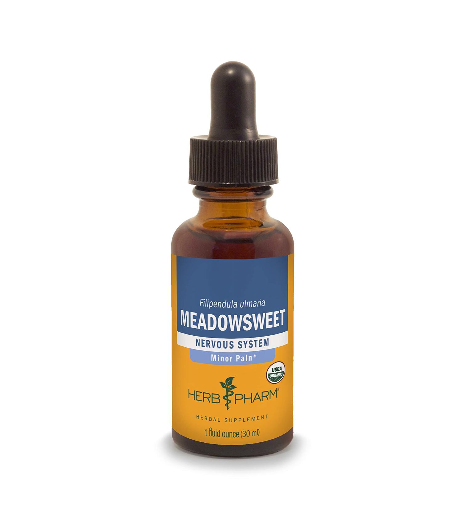 Herb Pharm Organic Meadowsweet Extract for Minor Pain Relief - 1 Ounce (DMEAD01) - Buy Online on GoSupps.com