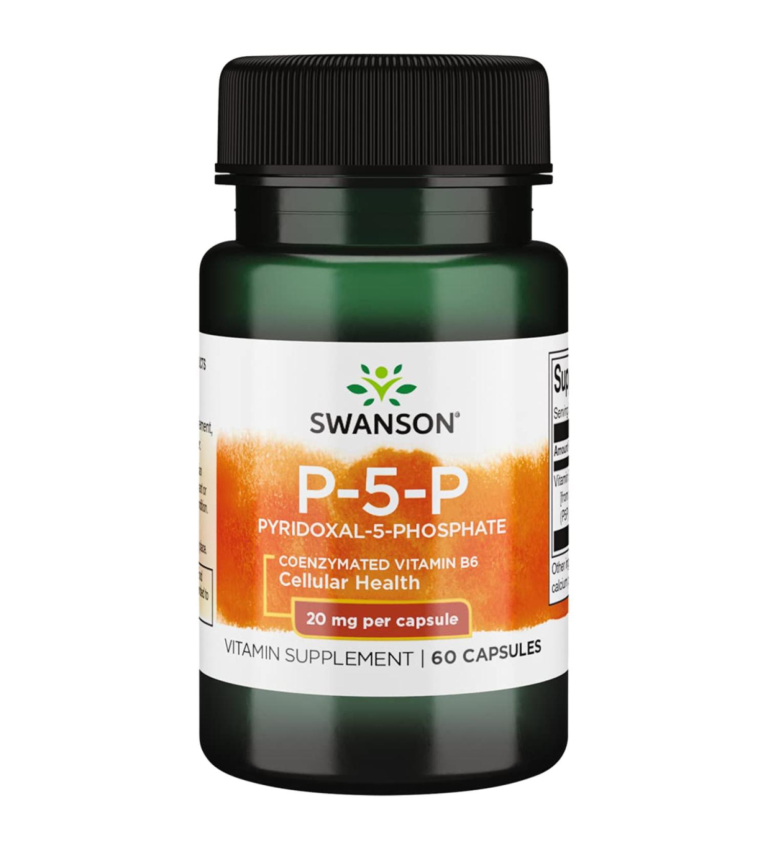 Swanson P-5-P Coenzymated Vitamin B-6 20mg 60 Capsules - Buy Online on GoSupps.com
