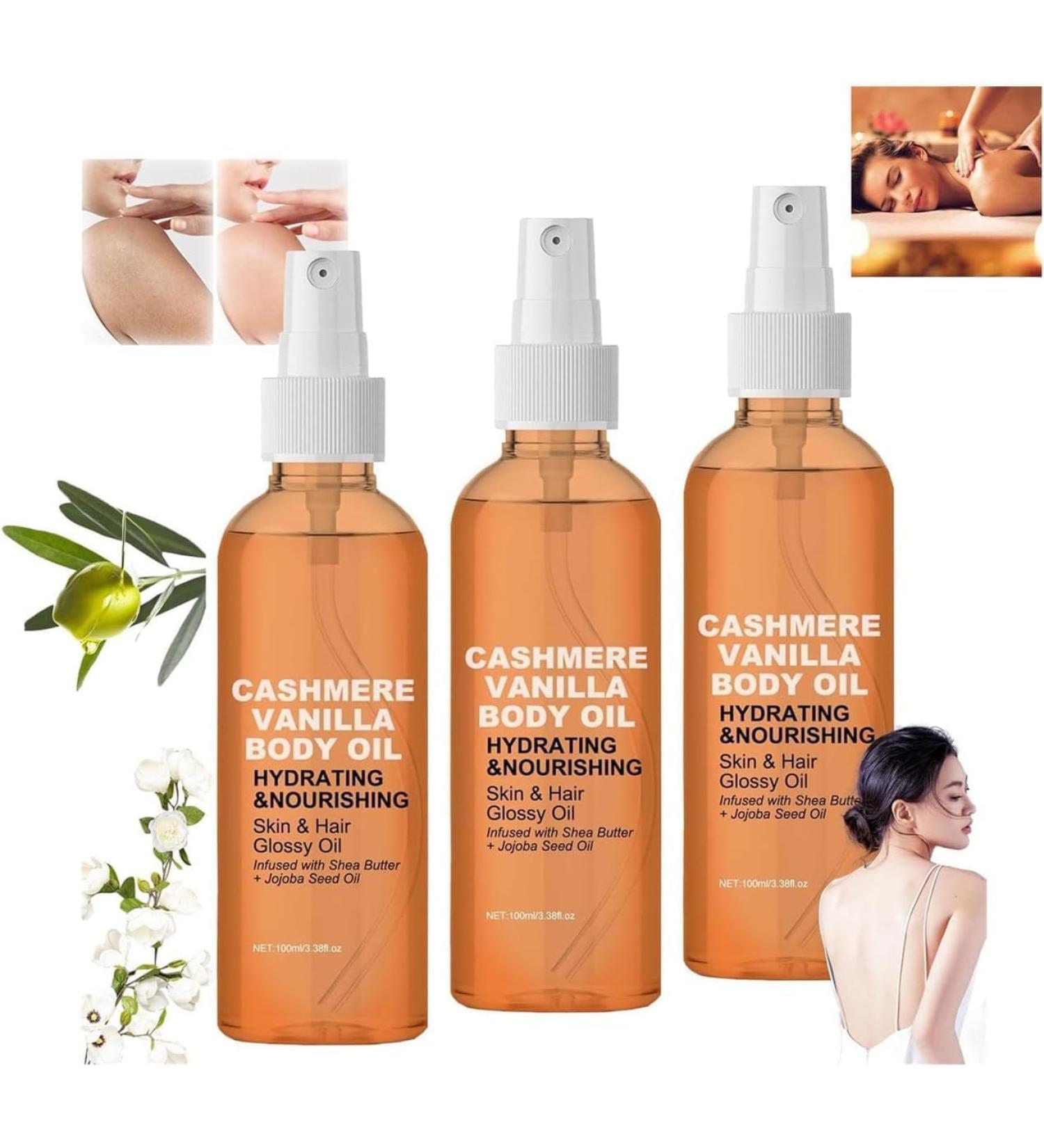 FLLUOUZH Vanilla Cashmere Body Oil Cashmere Vanilla Body and Hair Oil Shea Butter with Jojoba and Radiance Oil Vanilla Cashmere Lotion Mist Spray Moisturizing Body Oil 3 Pieces - Buy Online on GoSupps.com