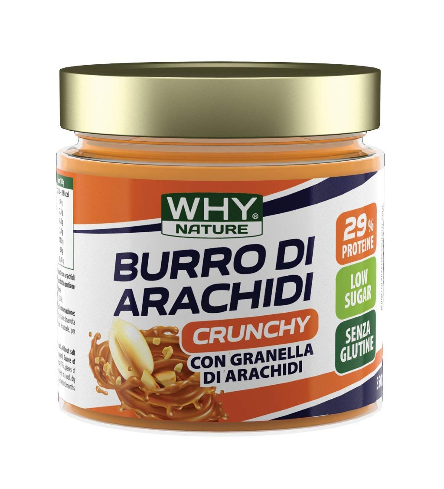  WHY NATURE WHY NATURE PEANUT BUTTER - Gluten-Free Peanut Butter - Crunchy - 350g - Buy Online on GoSupps.com