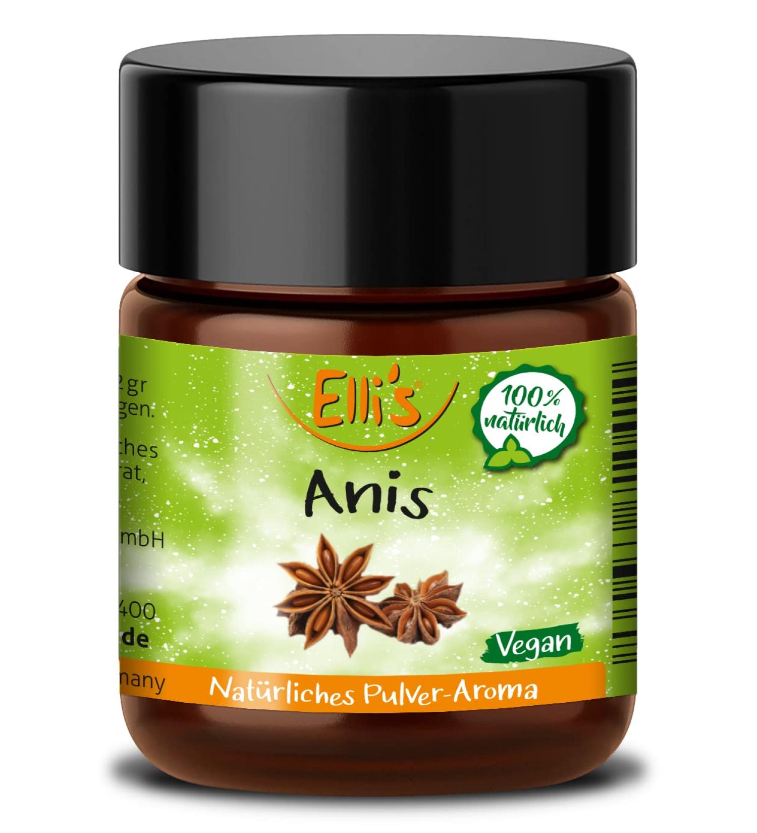 Ellis Aromas Anis Natural Powder | 100% Vegan & Natural Food Aroma Concentrate for Baking & Cooking | 10g - Buy Online on GoSupps.com