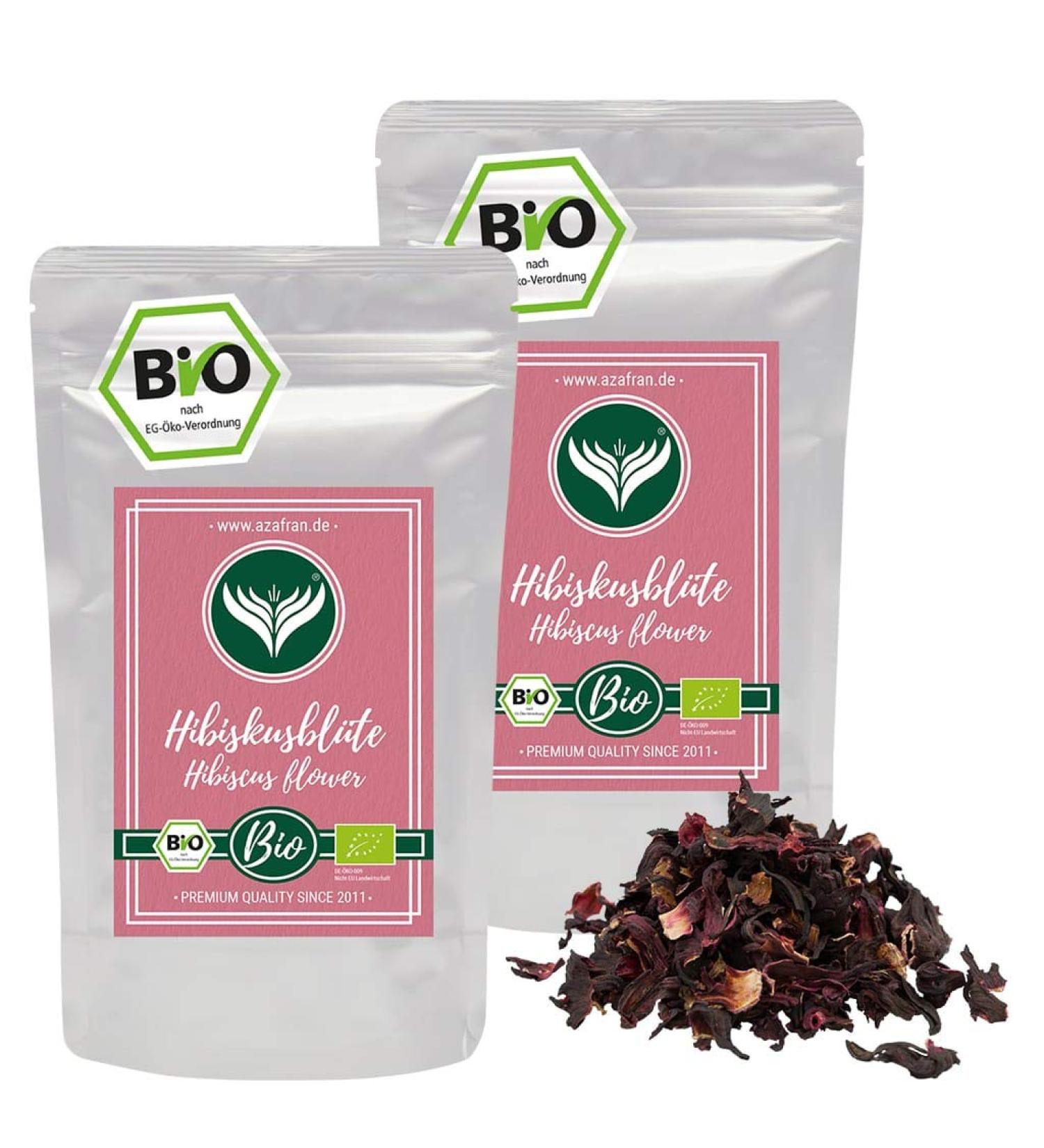 Buy Organic Hibiscus Flowers | Whole Dried Hibiscus for Tea | 500g - Azafran - Buy Online on GoSupps.com