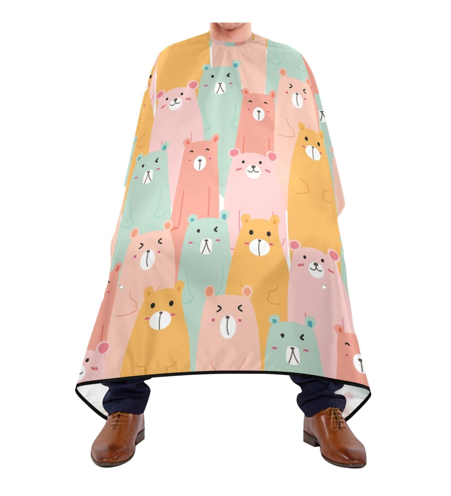 Waterproof Barber Cape - Cute Bears & Cheetah Haircut Bib for Men & Unisex | International Shipping - Buy Online on GoSupps.com