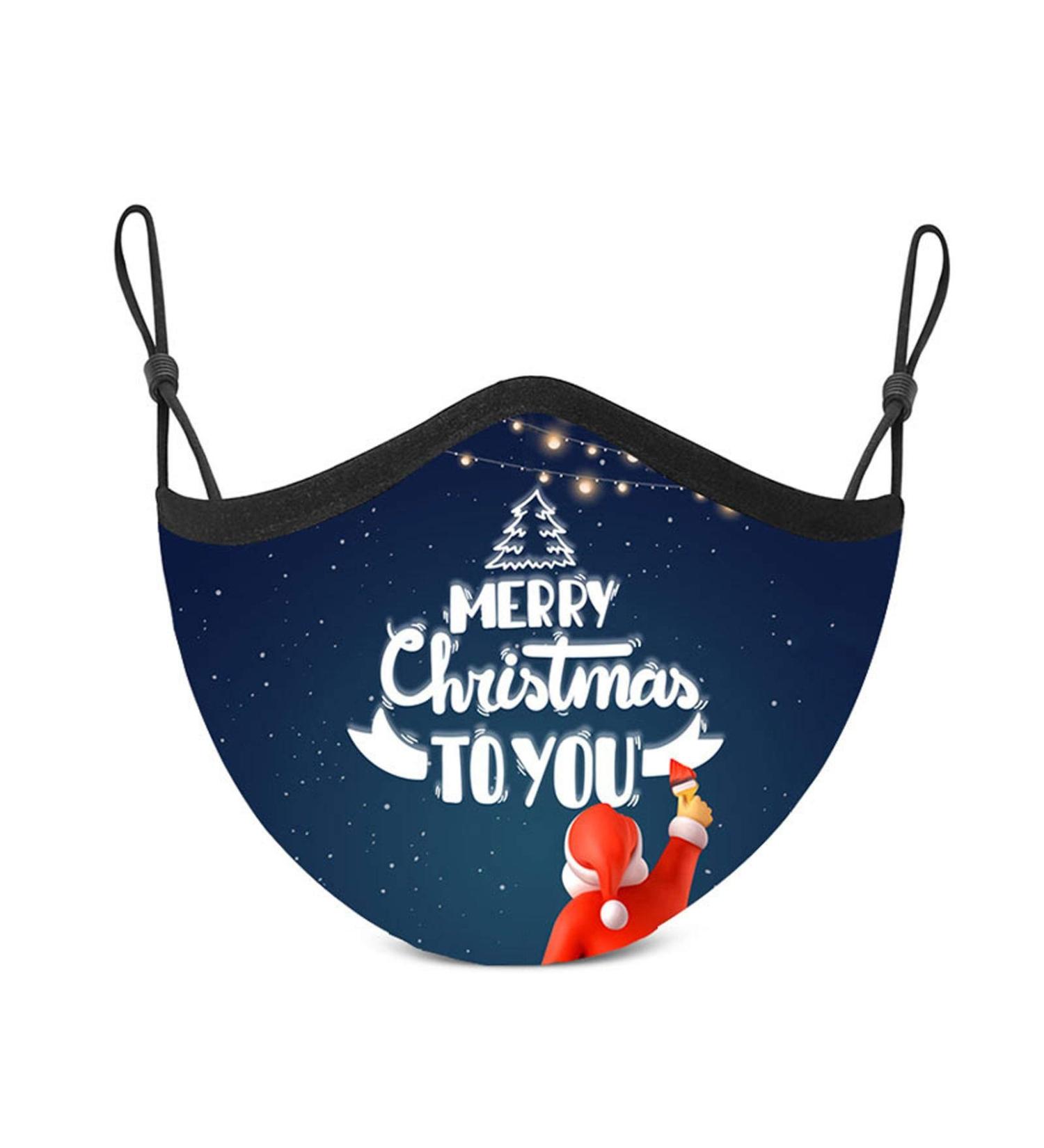 Riou Christmas Face Mask - Washable Breathable Fabric for Adults - Festive Motif Mouth & Nose Protection - Buy Online on GoSupps.com