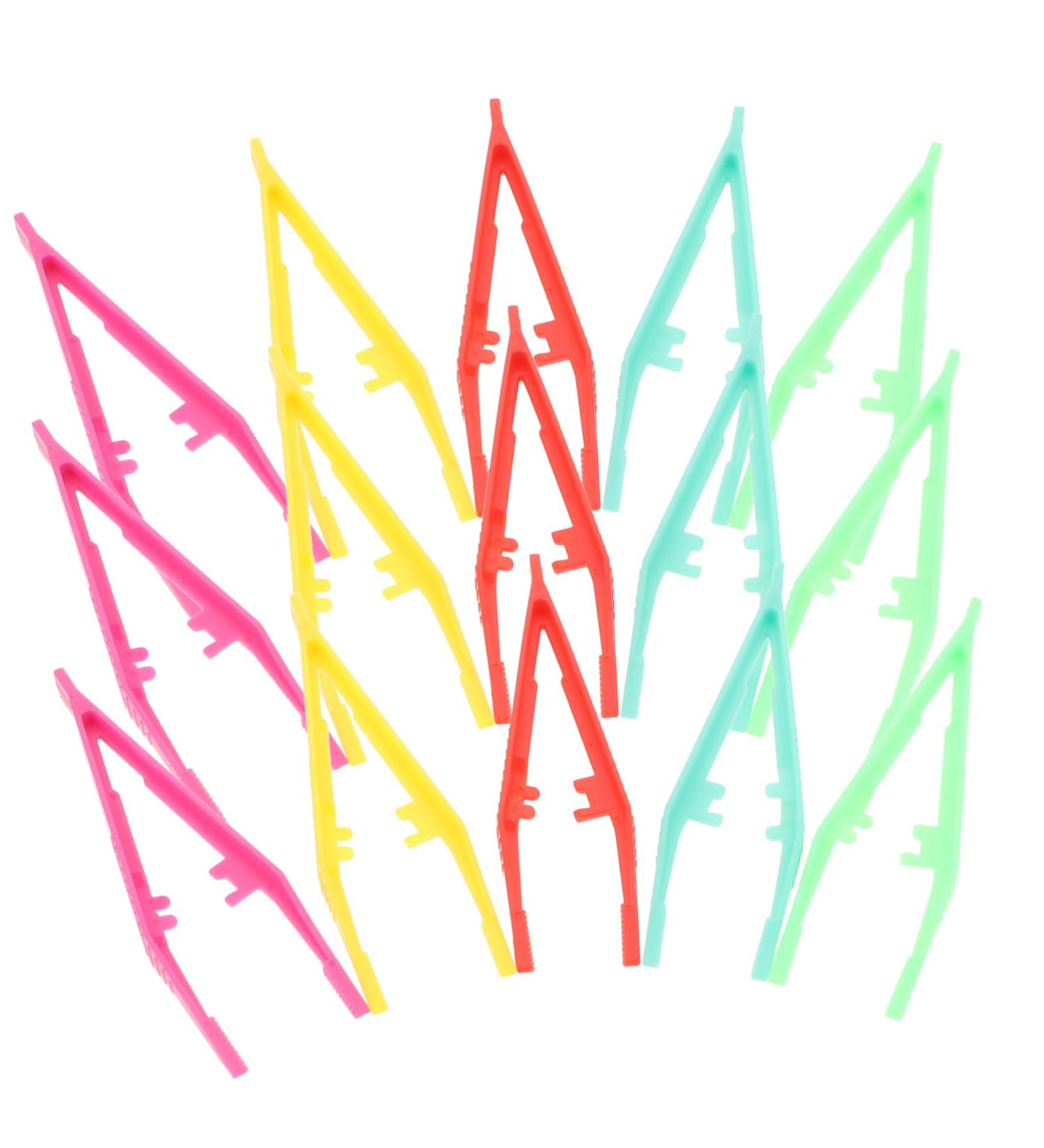 Minkissy 20-Piece Eyelash Tweezers Set | Plastic Pickup Tweezers & DIY Craft Accessories for First Aid & Beading - Buy Online on GoSupps.com