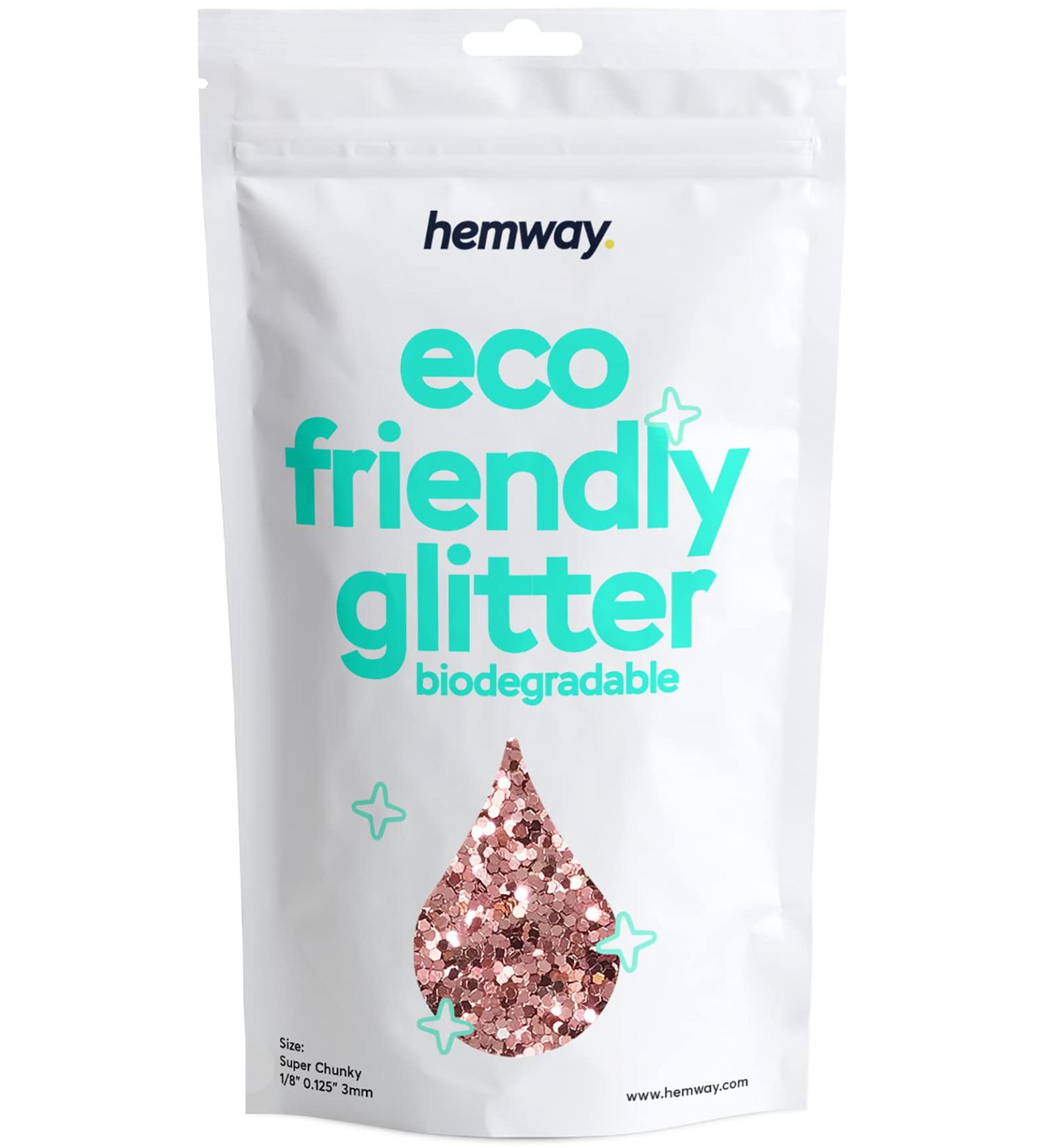Hemway Eco-Friendly Biodegradable Glitter 100g - Organic Vegan Cosmetic for Face Eyes Body Hair Nails & Festival Makeup - Rose Gold Sparkle - Buy Online on GoSupps.com