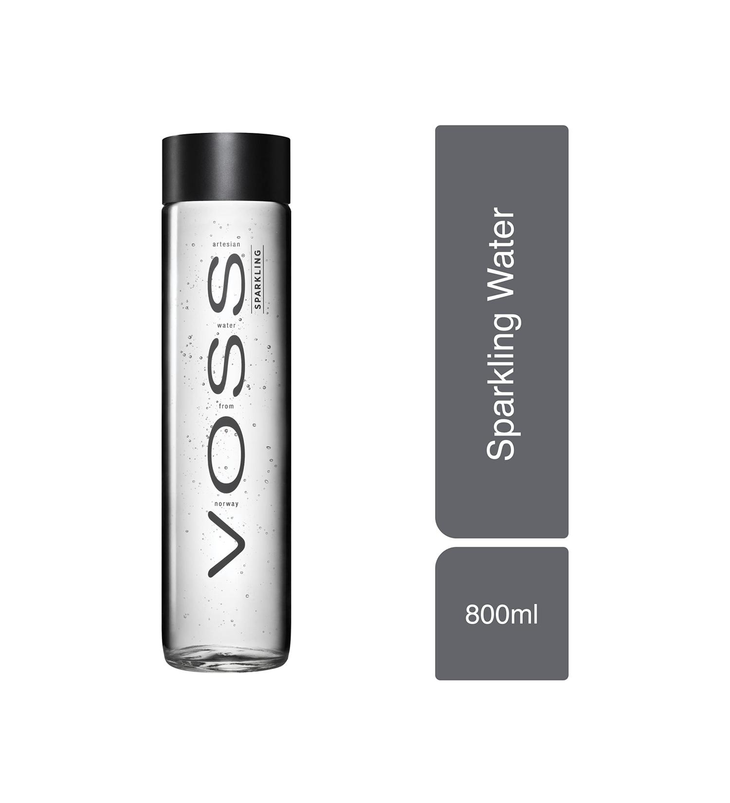 Voss Artesian Sparkling Glacier Water 0.8L - Premium Glass Bottled Water for International Shipping - Buy Online on GoSupps.com