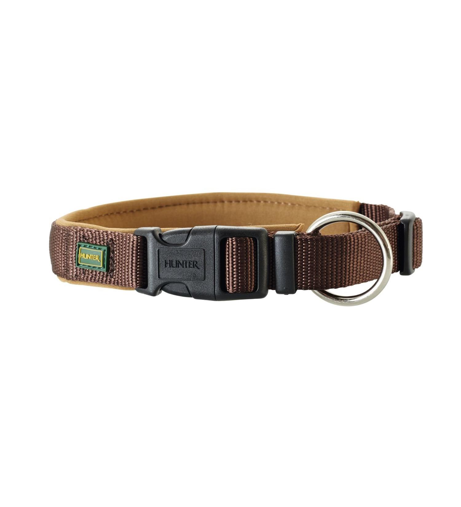 Hunter neoprene Vario plus neck dog collar nylon padded with neoprene 55/2.5 (L) brown/caramel 55/2.5 (l) brown/caramel