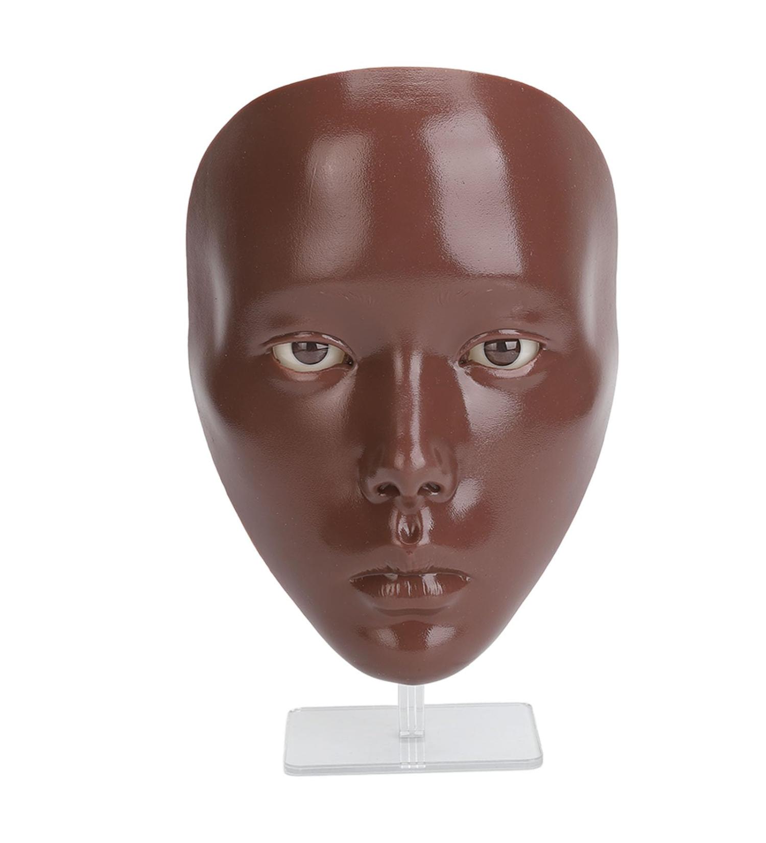 5D Makeup Practice Face with Stand Ideal for Eyebrows Eyelashes Eyeshadow Full Face Makeup Easy to Clean (Black) - Buy Online on GoSupps.com