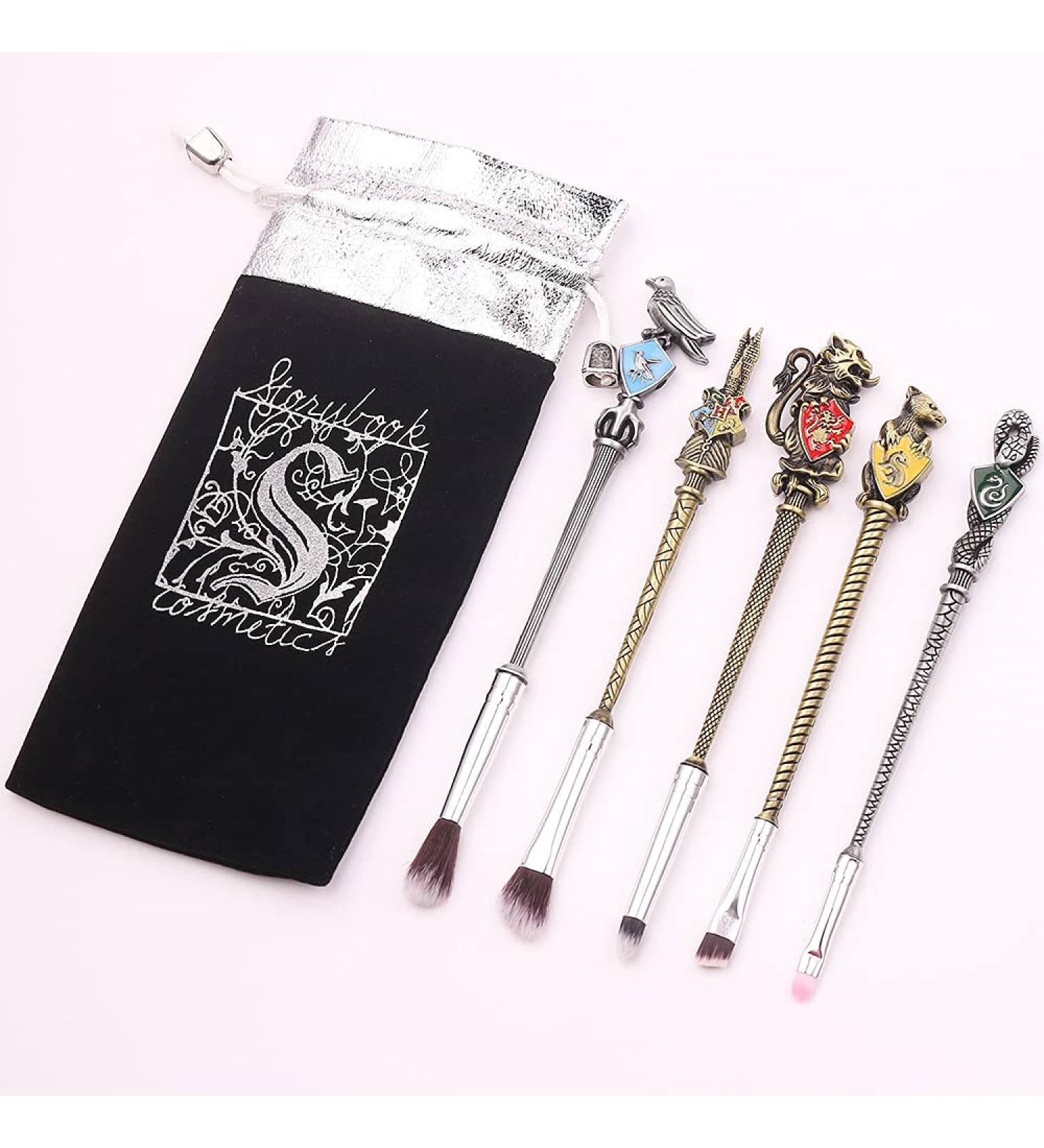 Wand Potter Makeup Brushes Set | Magic Eye Shadow, Eyeliner, Lip Brushes | Harry Potter Inspired | 5pcs with Gift Bag - Buy Online on GoSupps.com