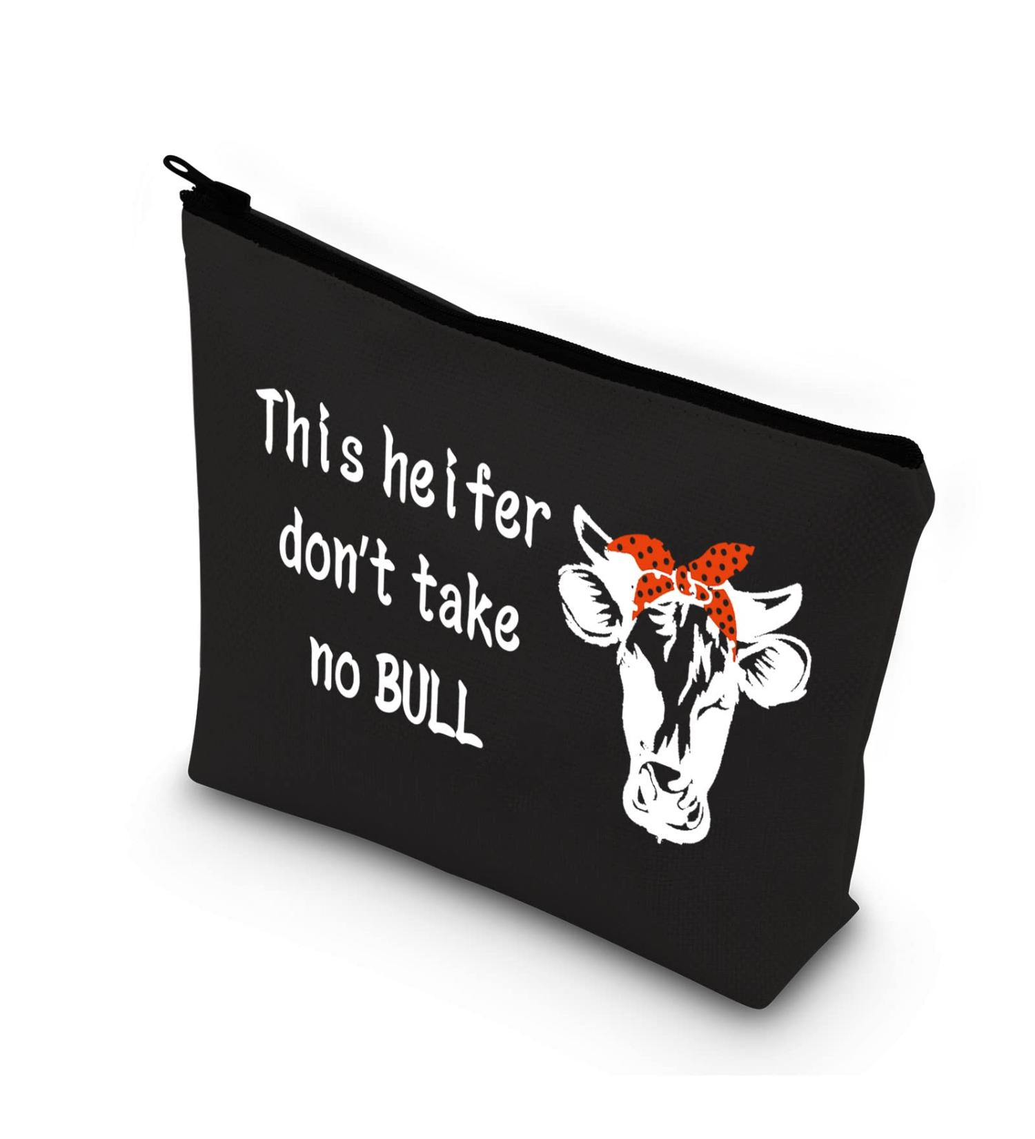 BDPWSS Cow Lover Cosmetic Bag Cow Makeup Bag For Women Girls Cow Lover Gift Cow Mom Gift This Heifer Don't Take No Bull Gift For Cow Owner Cowgirl Heifer no bull BL - Buy Online on GoSupps.com