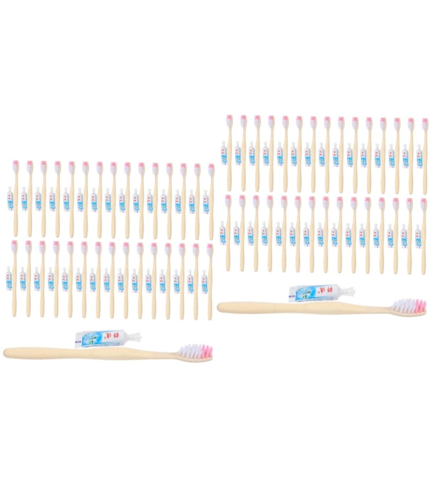 Minkissy 200 Stk Disposable Travel Toothbrushes & Toothpaste Set - Sensitive & Soft Ideal for Car & On-the-Go Use - Buy Online on GoSupps.com