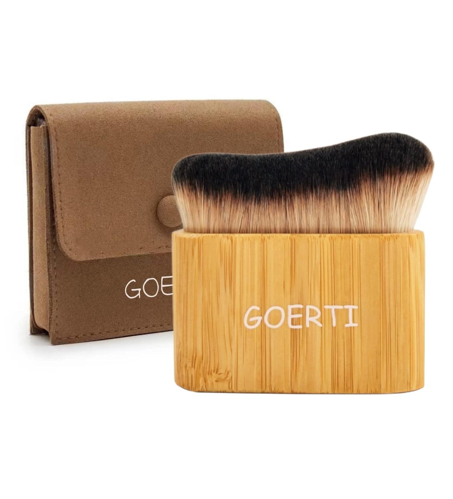 Goerti Tanning Brush - Self Tan Kabuki Brush for Face & Body - Makeup & Bronzer Blending Brush with Protective Case - Buy Online on GoSupps.com