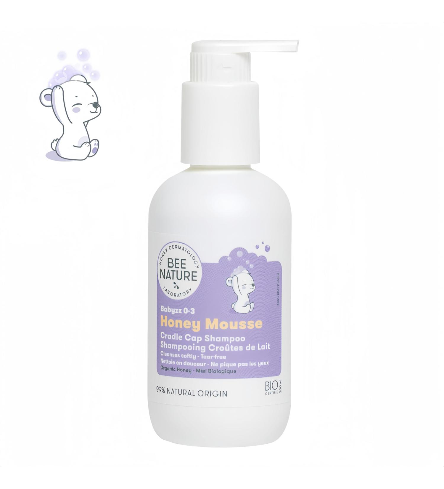 Buy Bee Nature Baby Shampoo Bio - Milk Crust Treatment 99% Tear-Free Honey Mousse for Newborns & Kids - 200ml - Sensitive Scalp Care - Buy Online on GoSupps.com