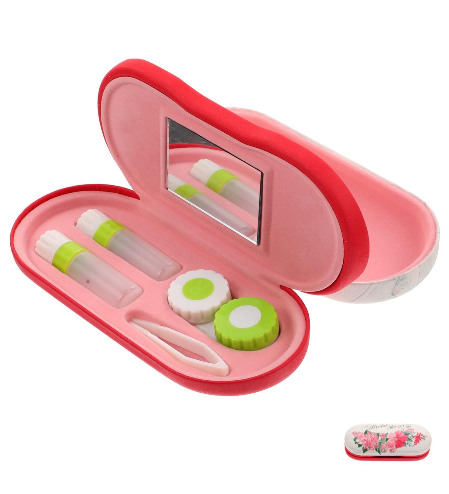 Healvian Double-Layer Glasses Case Kit | Hard Shell 2-in-1 Organizer for Kids | Flocked Cloth Red 16.5x7x5.5cm - Buy Online on GoSupps.com