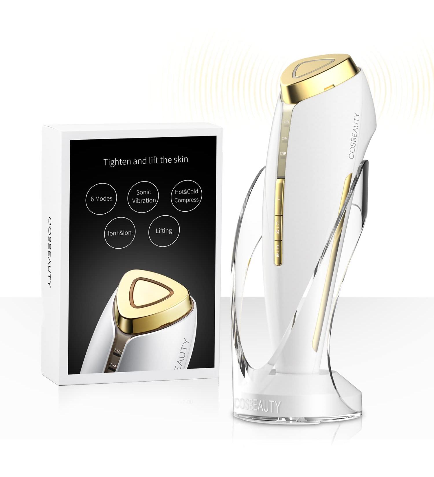 COSBEAUTY 6-in-1 Facial Massager | Anti-Aging Device | Skin Tightening, Firming, and Lifting | Waterproof & Rechargeable | White - Buy Online on GoSupps.com
