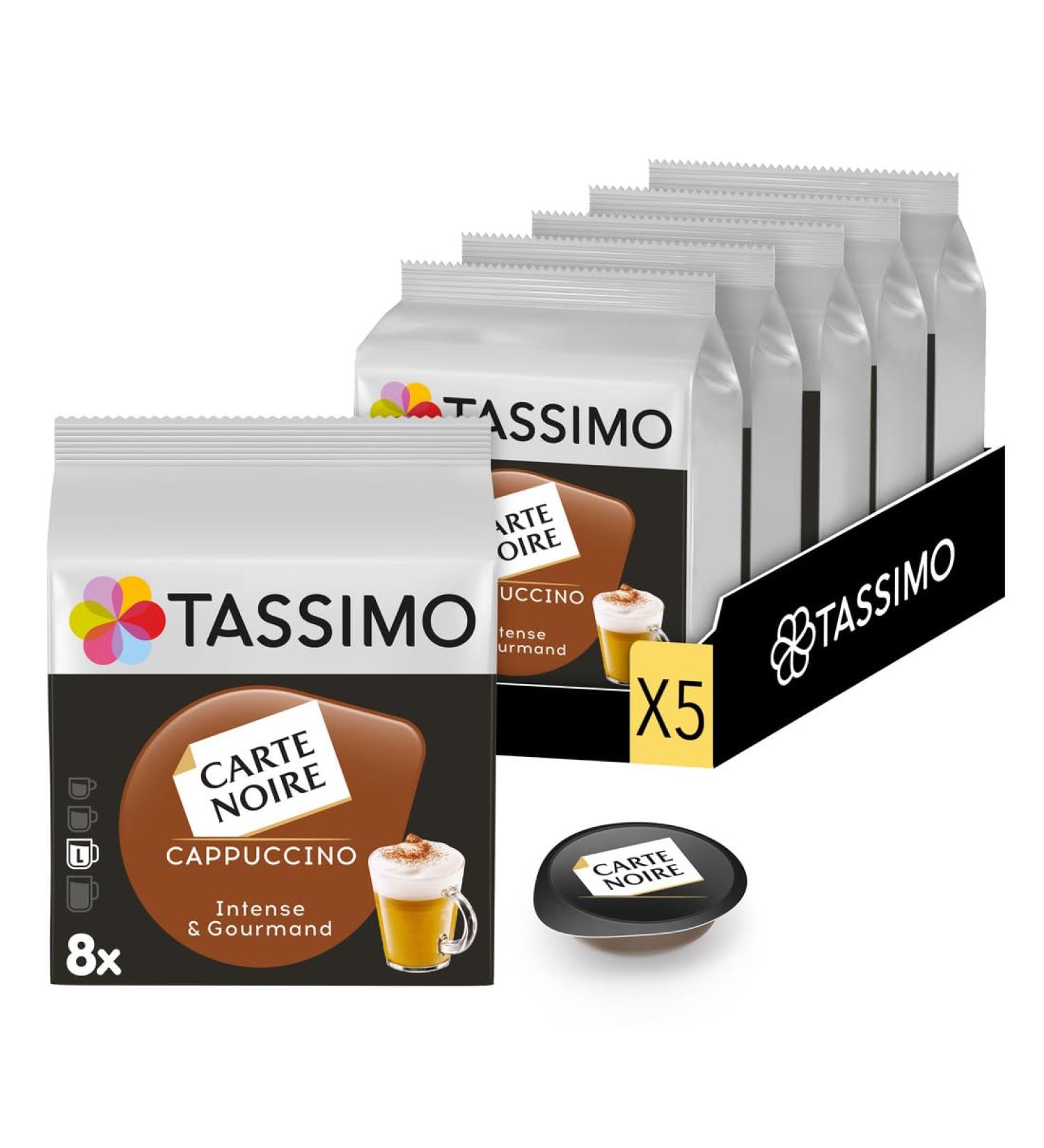 Tassimo Coffee Pods - 40 Carte Noire Cappuccino Drinks (Pack of 5 x 8 Drinks) - Buy Online on GoSupps.com