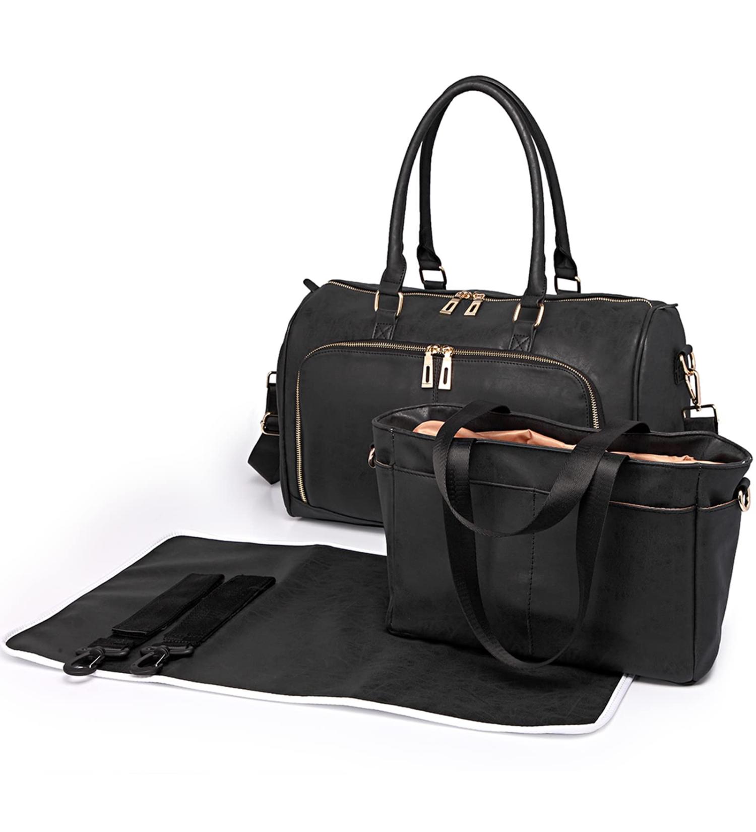 Buy Miss Lulu LT6638 BK Baby Changing Bag | Stylish Black Diaper Bag | International Shipping Available - Buy Online on GoSupps.com