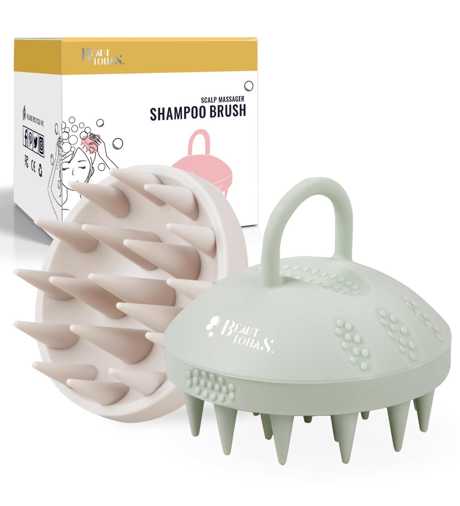 Scalp Massage Brush Set 100% Silicone Hair Washing & Growth Brush for Head Massage | 2 PCS Shampoo Massager for Wet & Dry Use - Buy Online on GoSupps.com