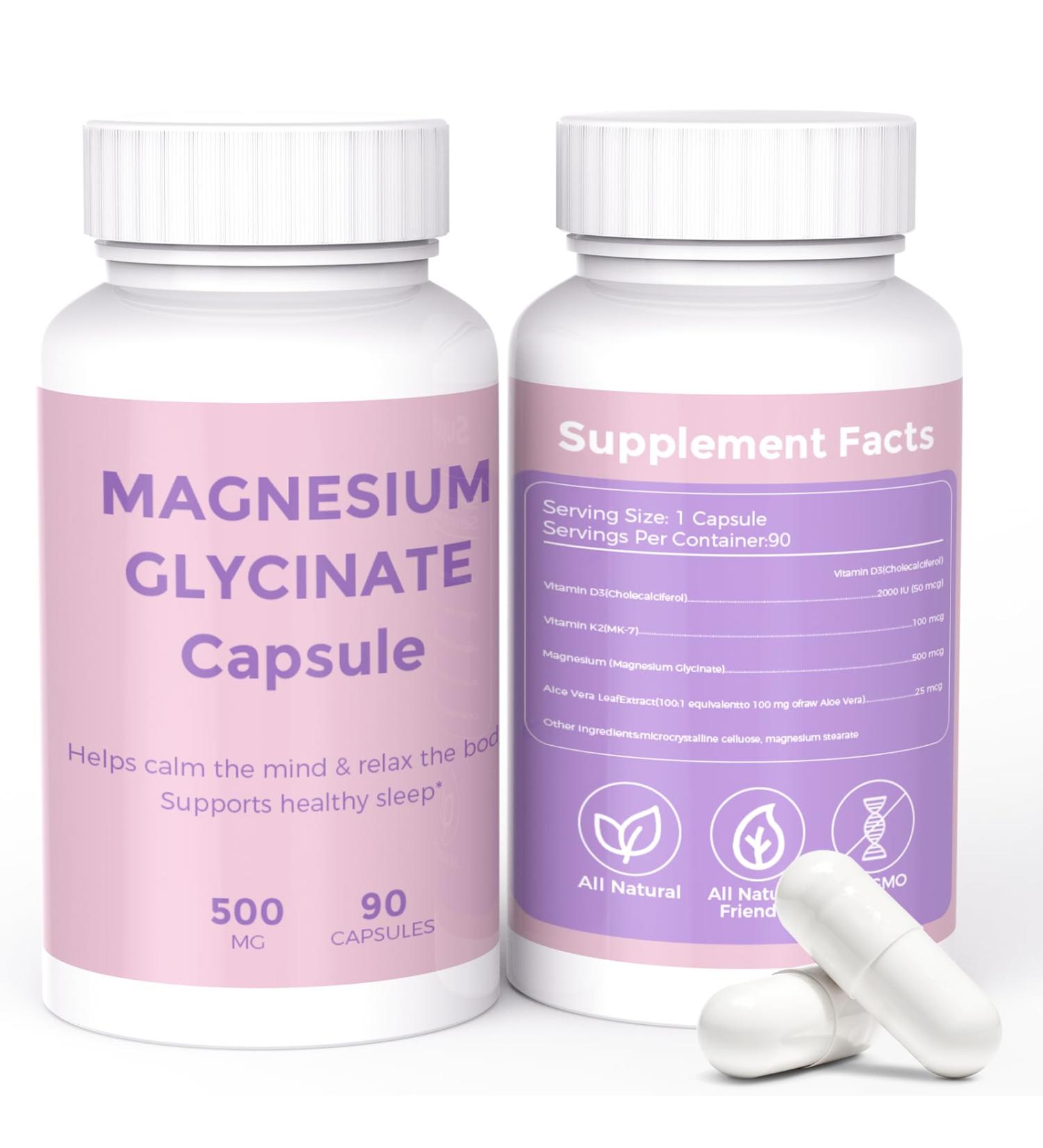 Magnesium Glycinate 90 Capsules High Absorption Supports Healthy Stress Response Muscle Heart Function & Healthy Metabolism Chelated Formula (One Bottle) 1 Count (Pack of 90) - Buy Online on GoSupps.com