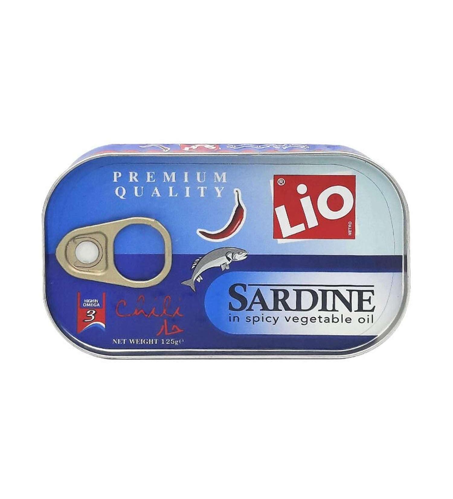Sardines in spicy sunflower oil - 125g can