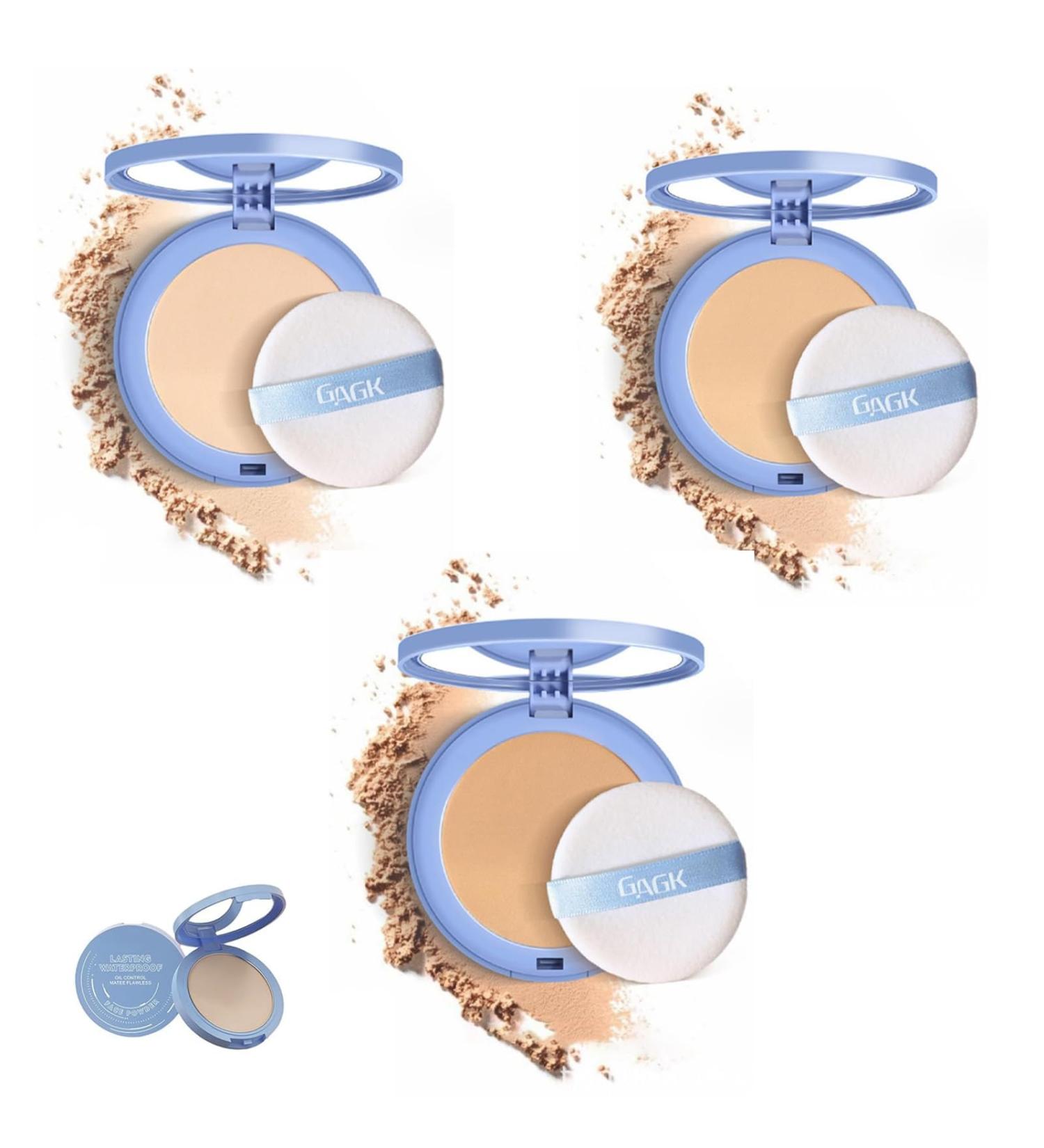 Matte Perfection Pressed Powder GAGK Matte Perfection Pressed Powder Gagk Lasting Waterproof Makeup Lightweight Facial Makeup for Soft Focus Finish (#1+#2+#3) - Buy Online on GoSupps.com