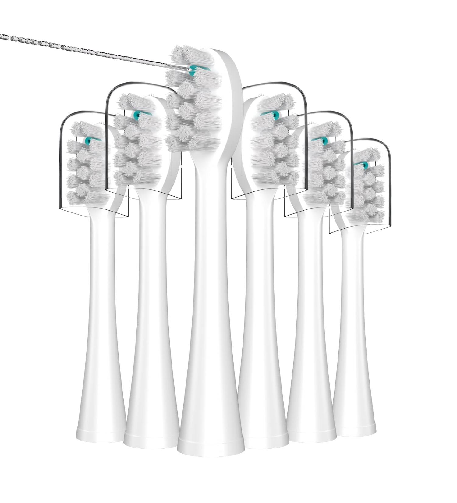 6 Count White Replacement Flossing Toothbrush Heads for Waterpik Sonic Fusion SF01/SF02 & SF03/SF04 with Covers - Buy Online on GoSupps.com
