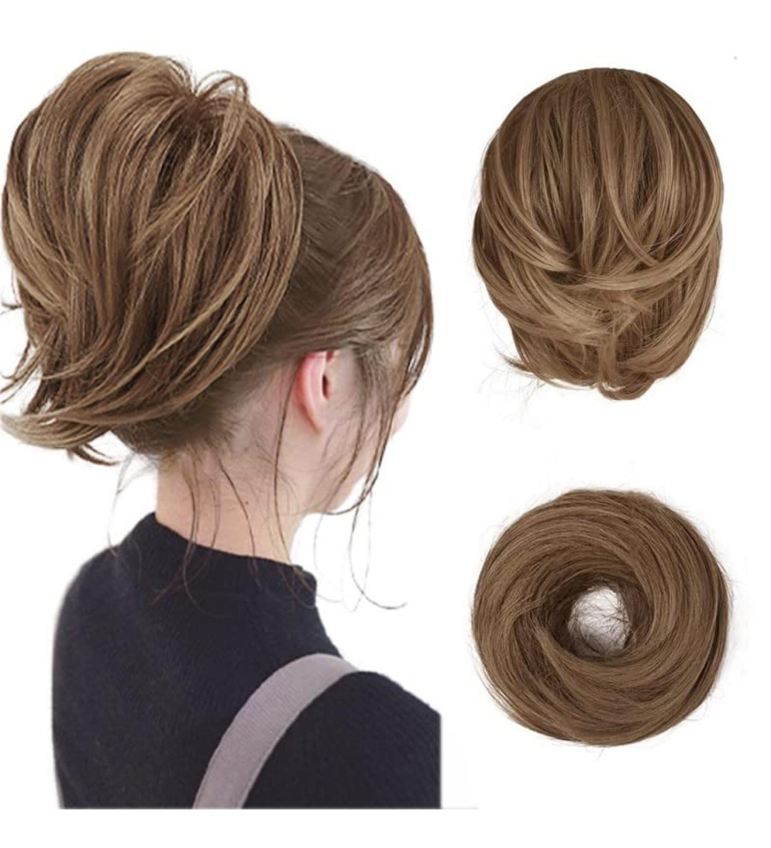BARSDAR HAARDIAD Hair Extensions - Premium Synthetic Short Ponytail Rolls & Hair Jewelry for Women - 12/22cm & 12/24# Light Gold Brown & Pale Golden Blonde - Buy Online on GoSupps.com