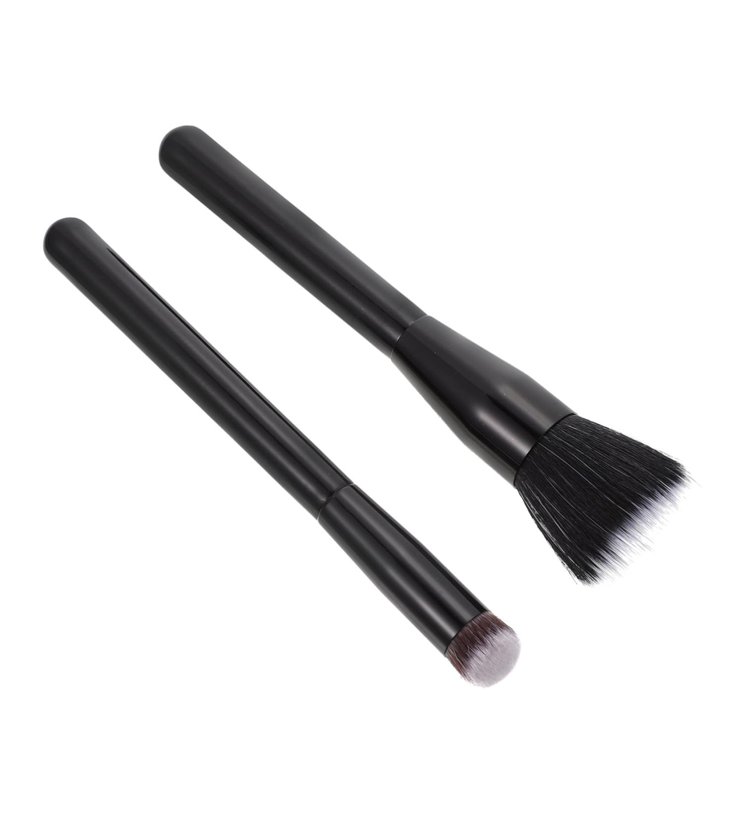 PLAFOPE 2 Pcs Highlight Brush Makeup Brush Cream Blush Brush Eyeliner Brush Flat Blush Brush Wooden Handle - Buy Online on GoSupps.com