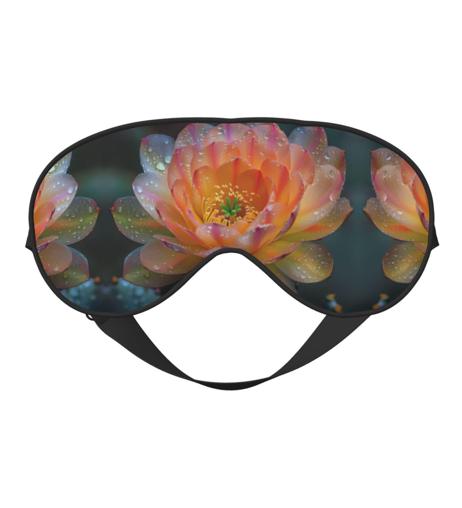 Cactus Floral Bloom Print Double-Sided Eye Mask Soft and Light Blocking for Enhancing Sleep Quality - Buy Online on GoSupps.com