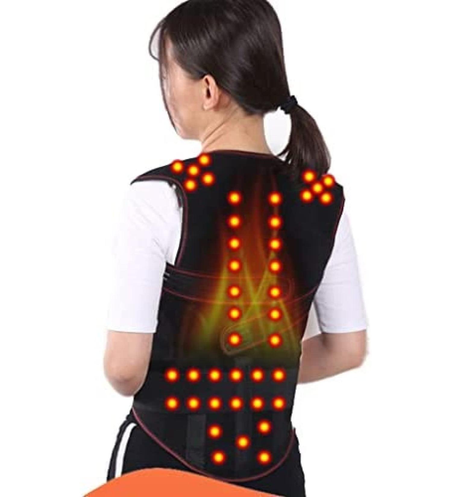 Self-Heating Vest Back Brace Support Belt Lumbar Support Back Brace For Lifting Back Pain Sciatica Scoliosis Herniated Disc Adjustable Support Straps XL