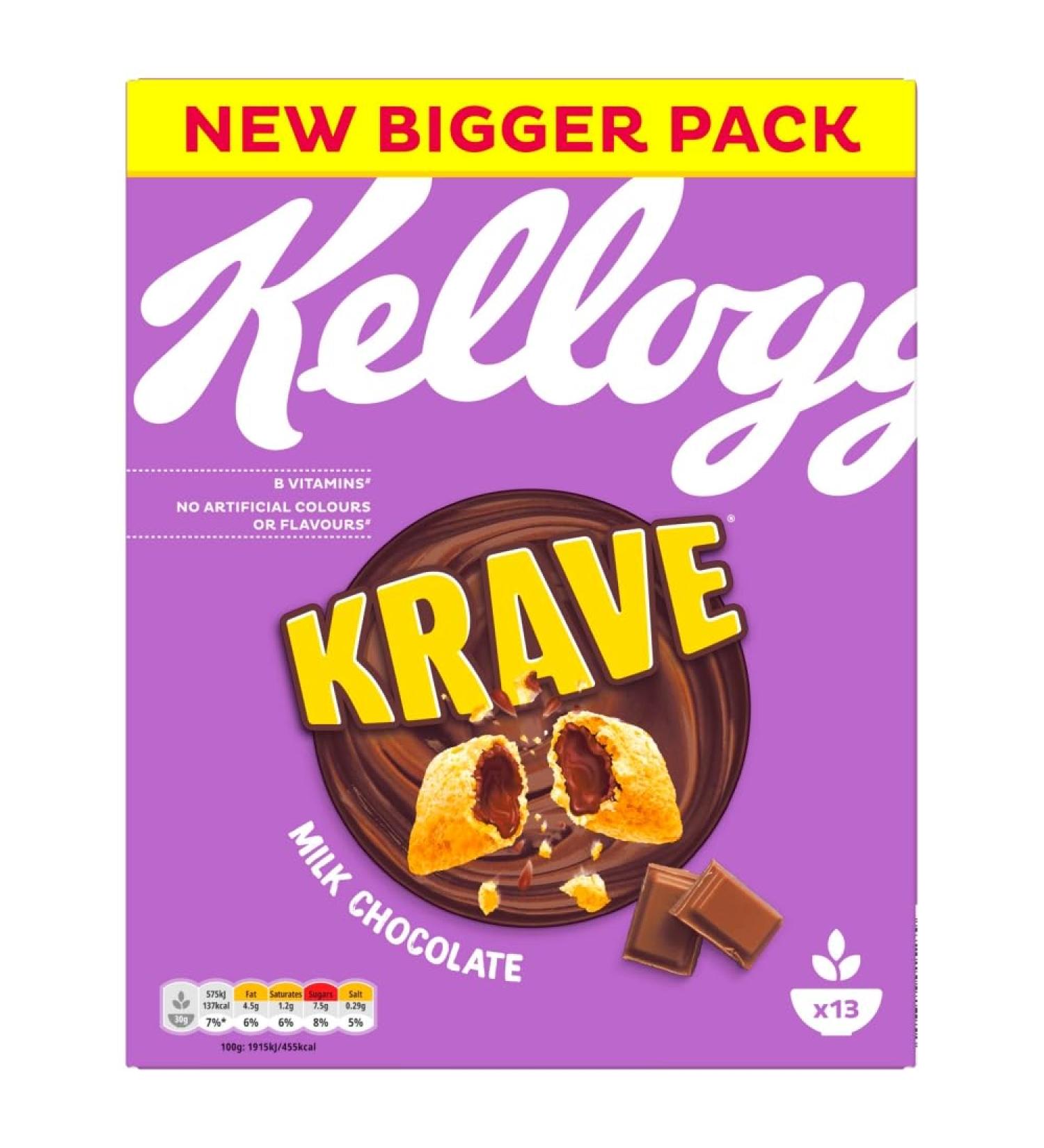Kellogg's Krave Milk Chocolate Breakfast Cereal 410g - Buy Online on GoSupps.com