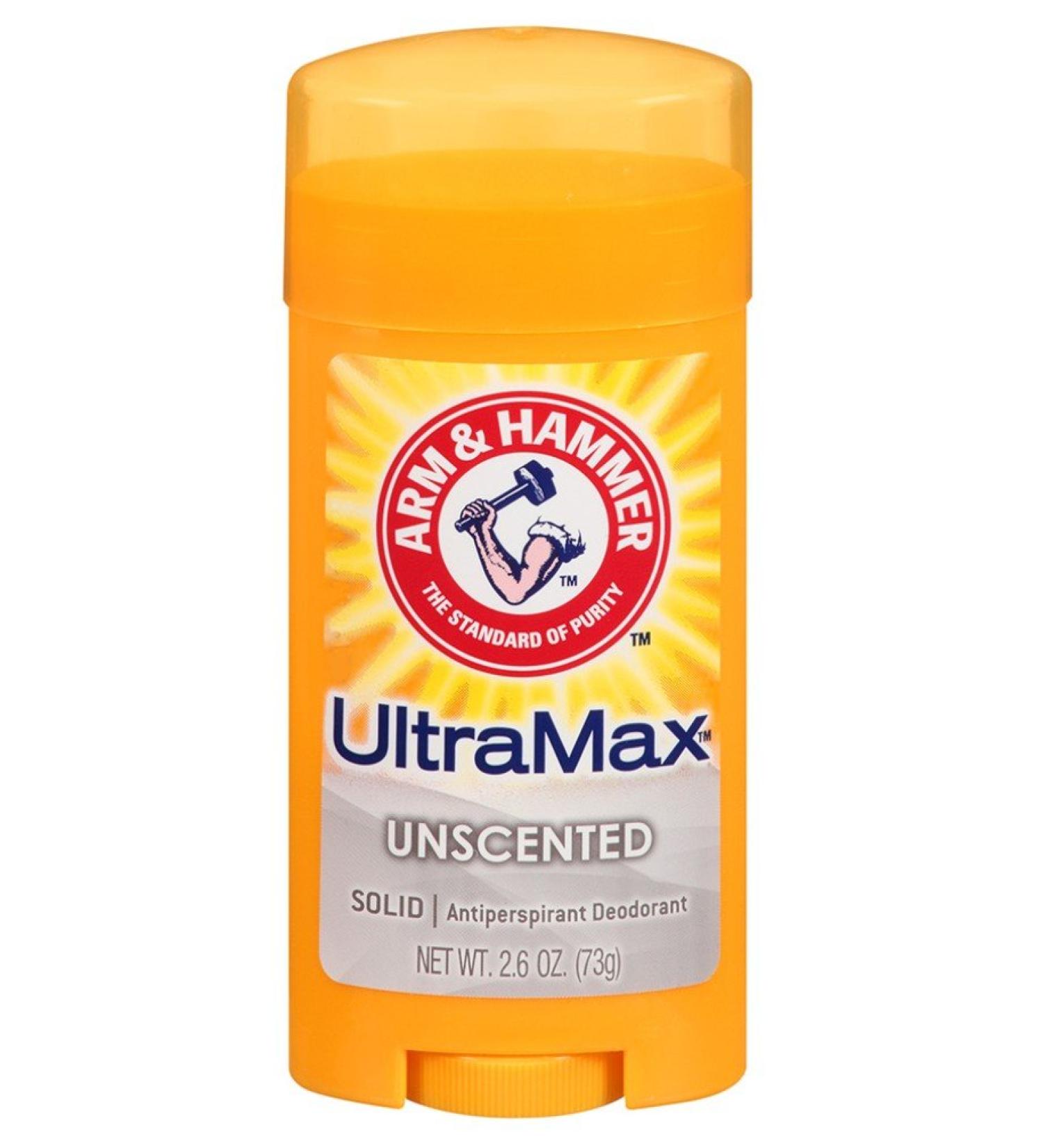 Arm & Hammer Deodorant 2.6oz Solid Ultra Max Unscented (2 Pack) Unscented 2.6 Ounce (Pack of 2)
