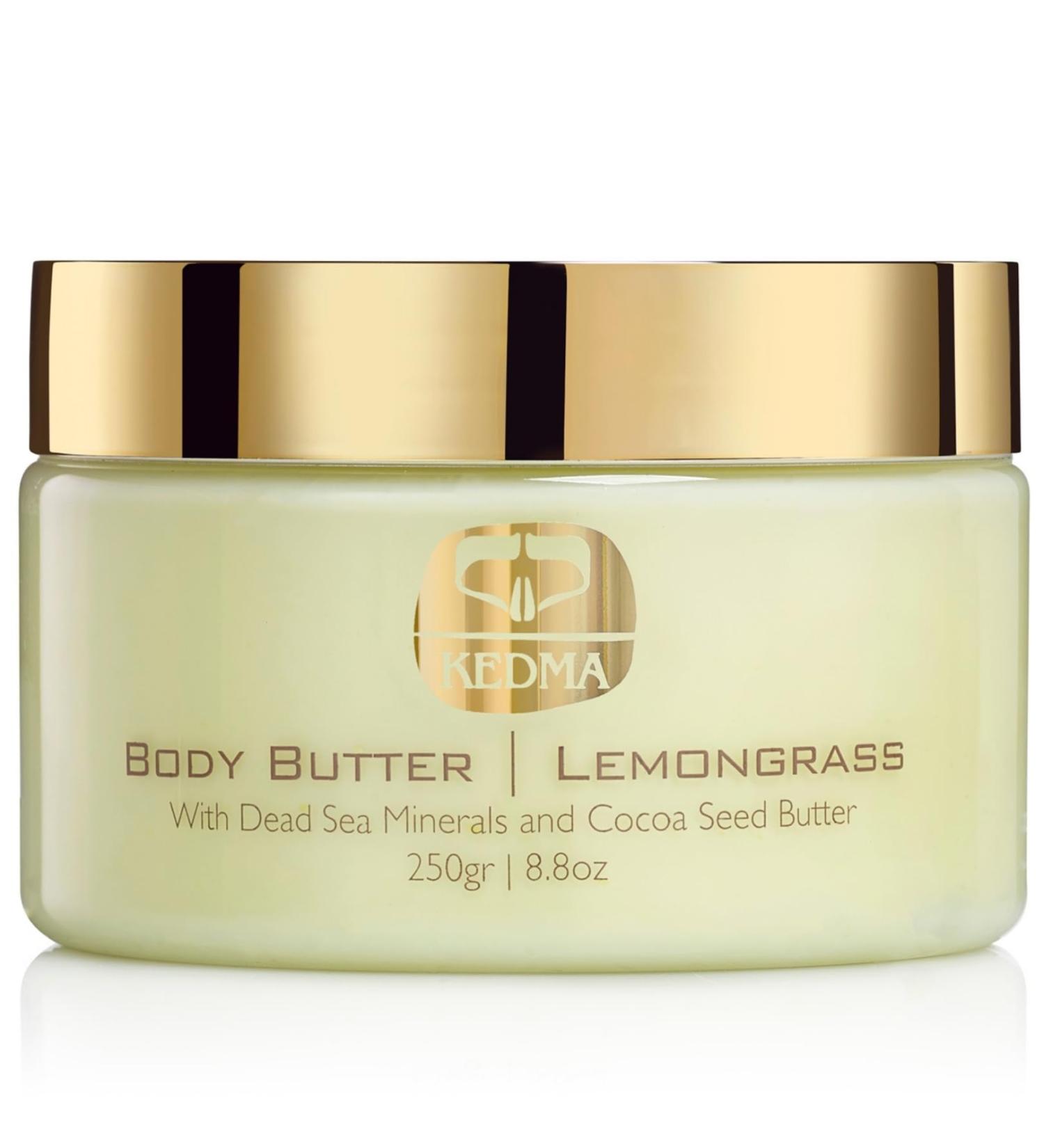 Kedma - Body Butter Lemongrass - Moisturizing Body Butter with Cocoa Butter and Dead Sea Minerals - For Dry Skin - 250g - Buy Online on GoSupps.com