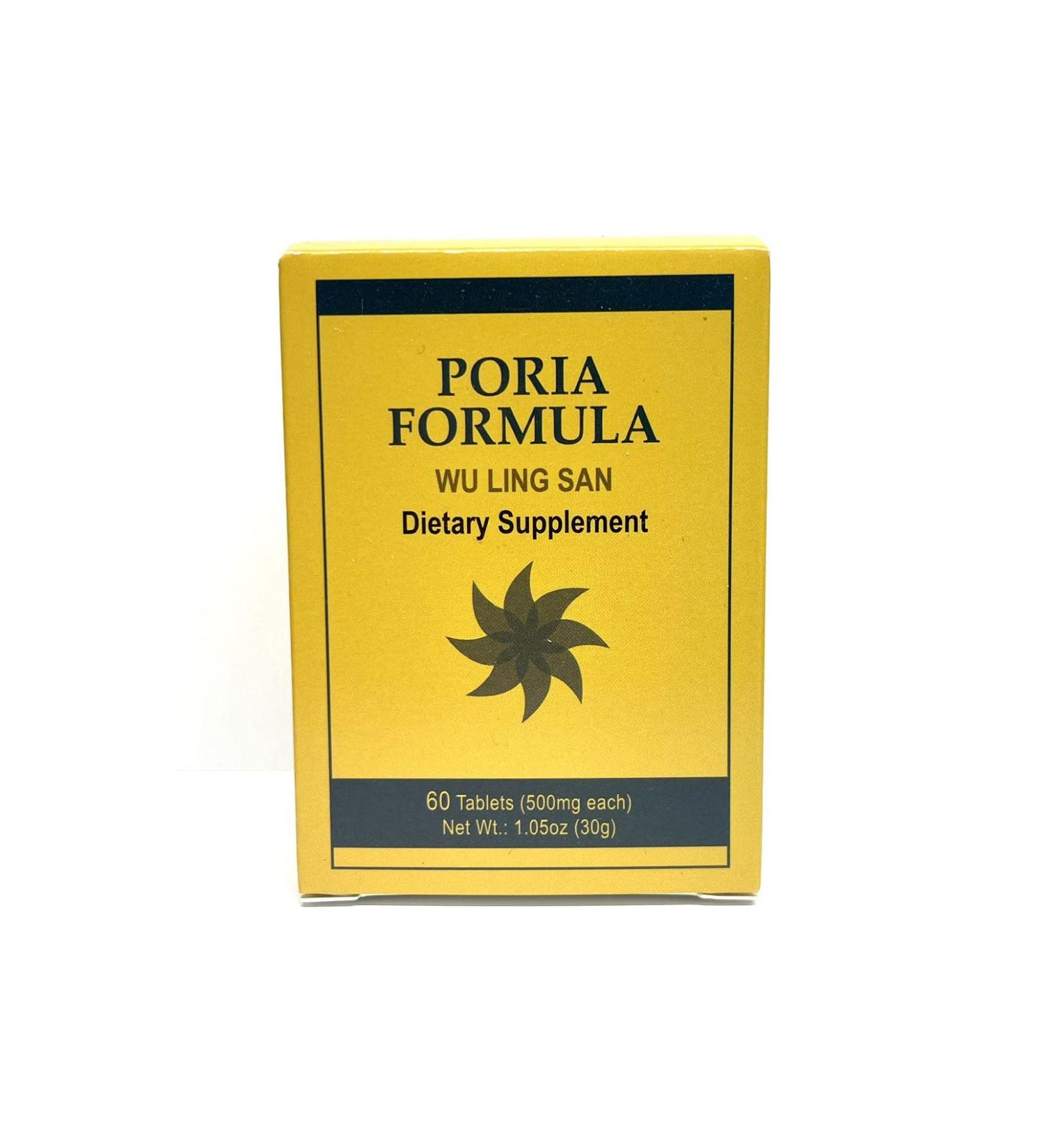 Poria Formula - Wu Ling San Herbal Supplement Helps Promote The Urinary System and Strengthens The Spleen 60 Tablets 500mg/each Made in USA - Buy Online on GoSupps.com