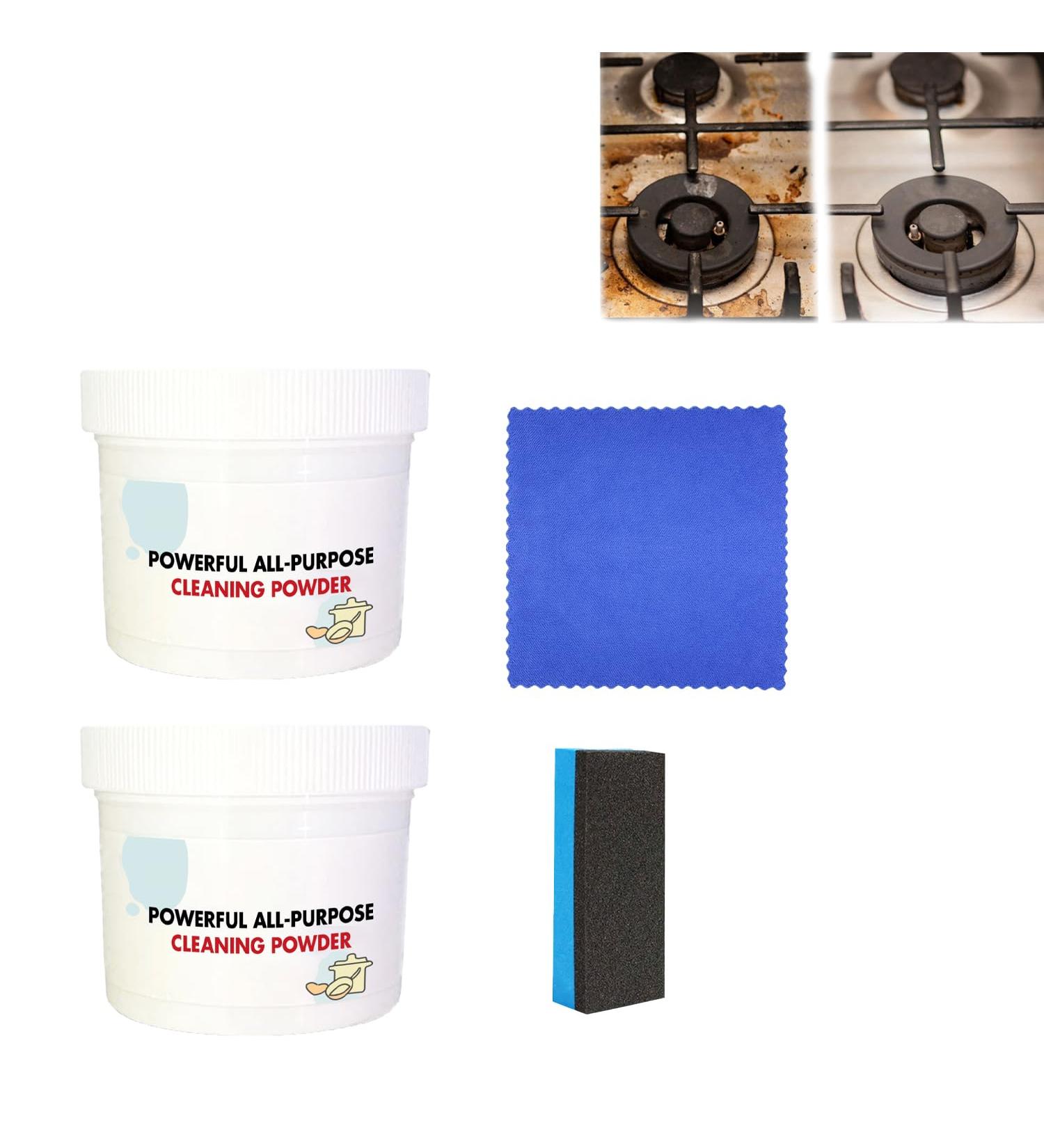 Powerful Kitchen All-Purpose Powder Cleaner Multi Purpose Cleaning Powder Household Multifunctional Strong Cleaning Agent (2pcs 250g) 2pcs 250g - Buy Online on GoSupps.com