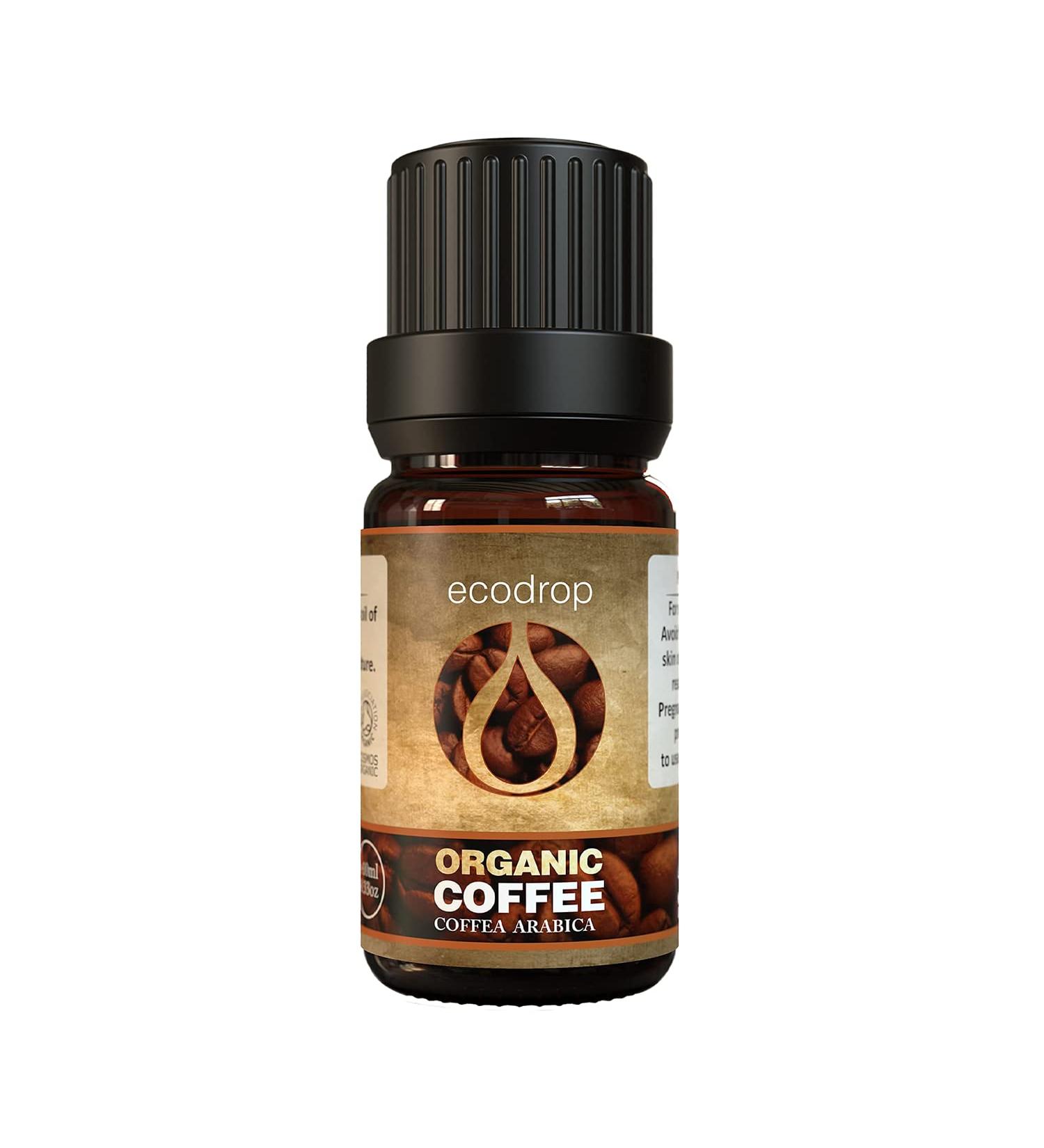 Ecodrop Pure Coffee Essential Oil - 10ml | 100% Natural Indian Coffea Arabica Oil for Aromatherapy & Massage | Organic Energy Boost & Skin Exfoliation - Buy Online on GoSupps.com