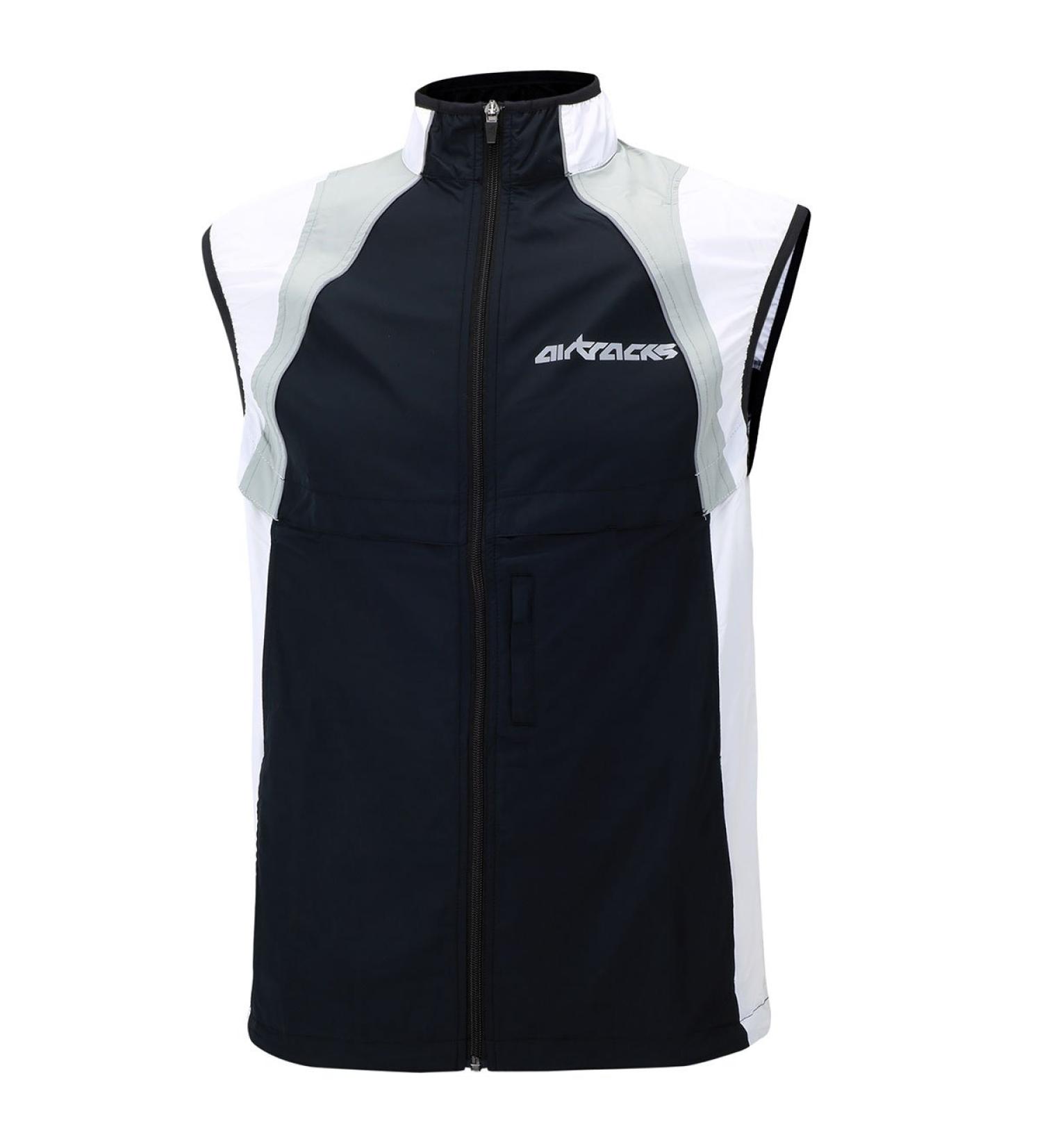 Buy Airtracks Men's Reflective Functional Bicycle Vest - Lightweight Wind & Water Repellent Running Vest in 3XL Black - Buy Online on GoSupps.com