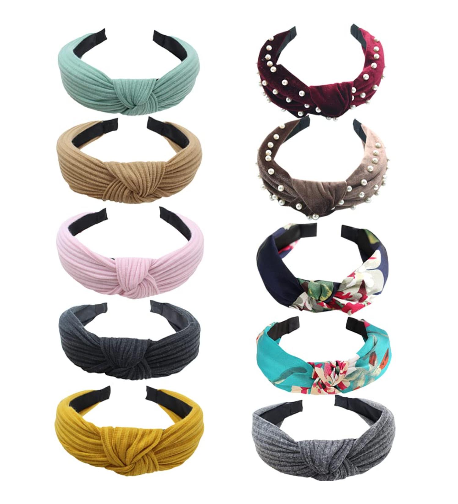 Wide Headband for Women Knotted Hairband Fabric Hairband Cross Knot Headband Hair Hoops Twist Headbands Hair Accessories For Girls (C10zhengzhi) - Buy Online on GoSupps.com