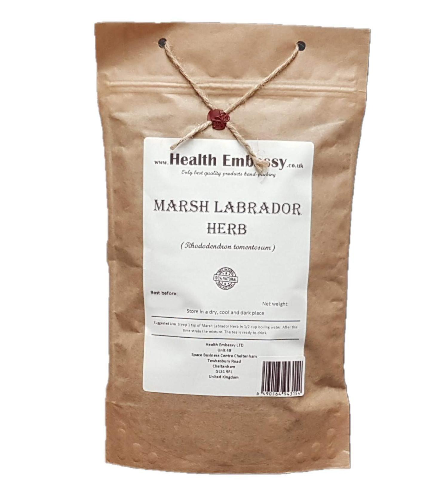 Health Embassy Marsh Labrador Herb Tea | Ledum palustre | Rhododendron Tomentosum | Herbe de Ledon des Marais Tisane (50g) - Buy Online on GoSupps.com